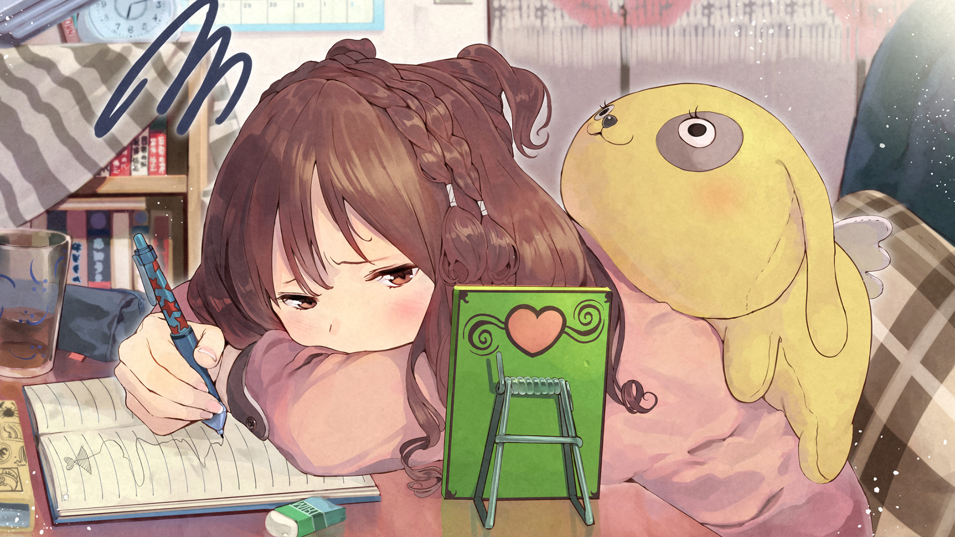 作业,笔记本,布偶