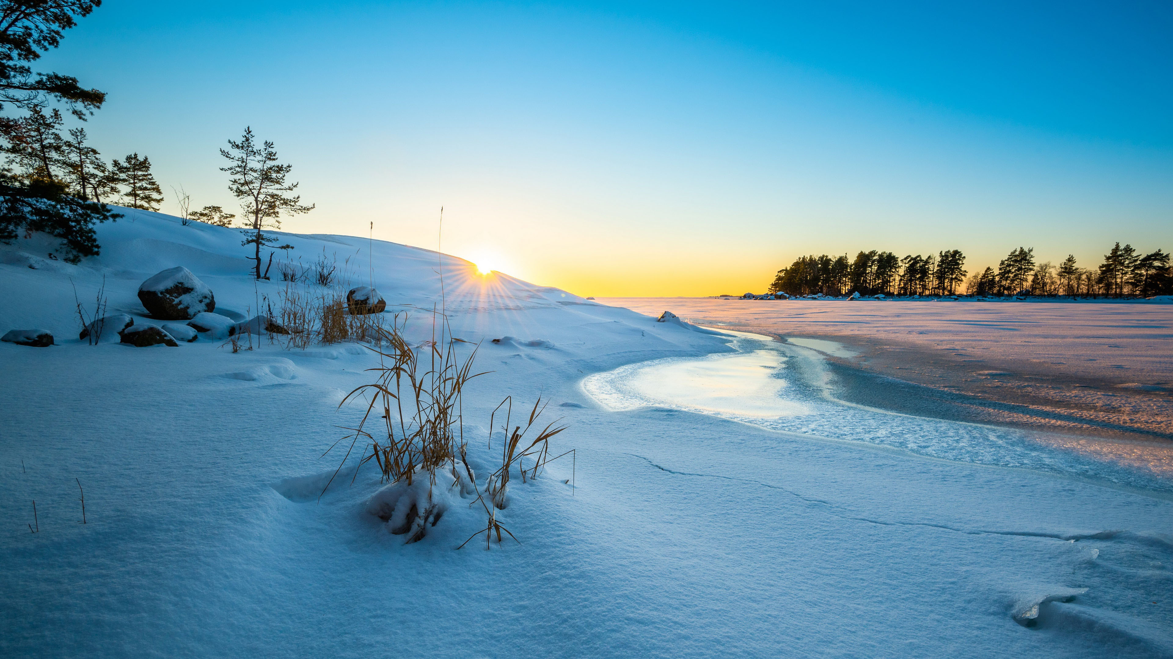 冰天雪地,日出,白雪皑皑