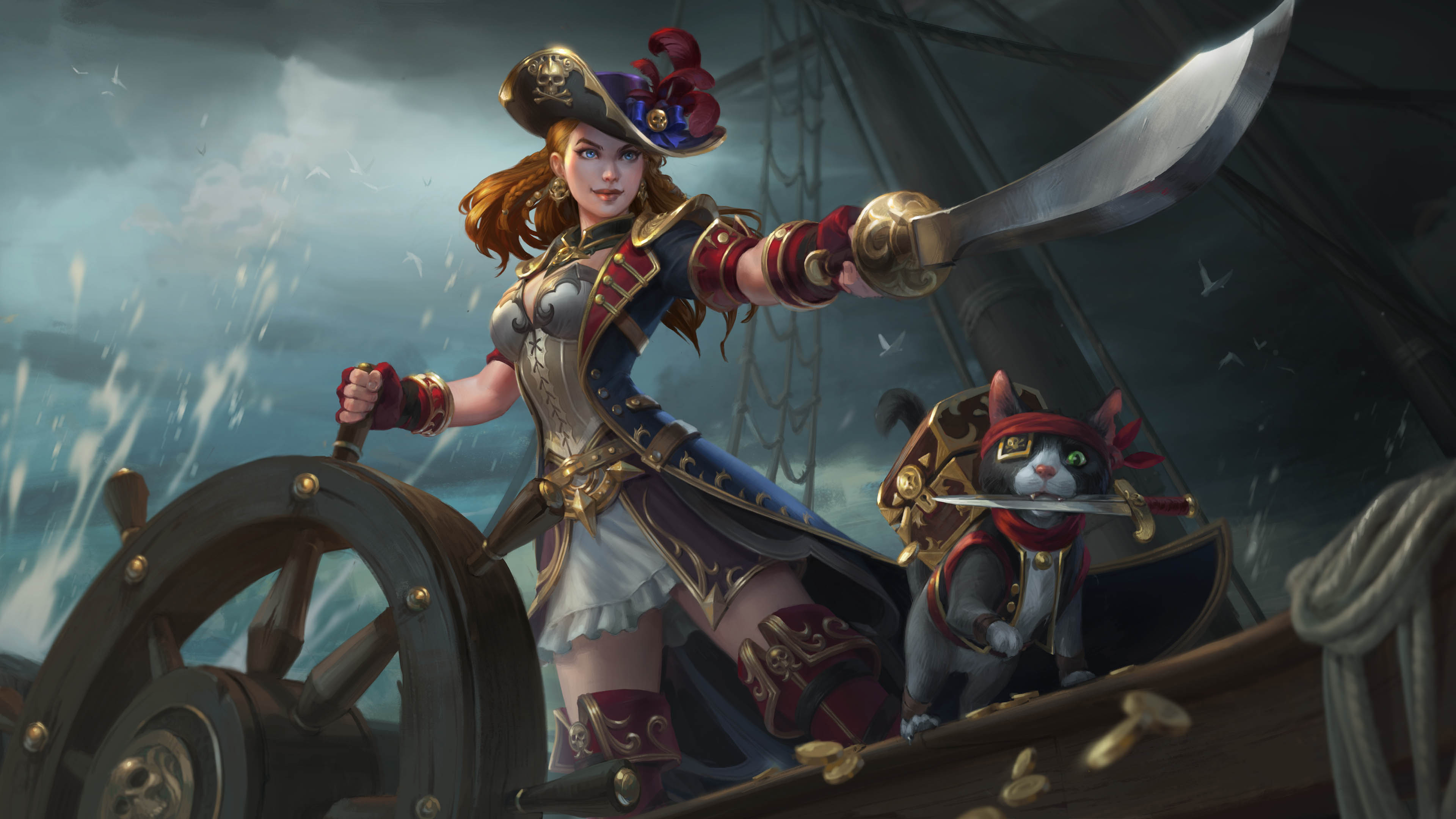 主机游戏,女船长,海盗猫,舵手