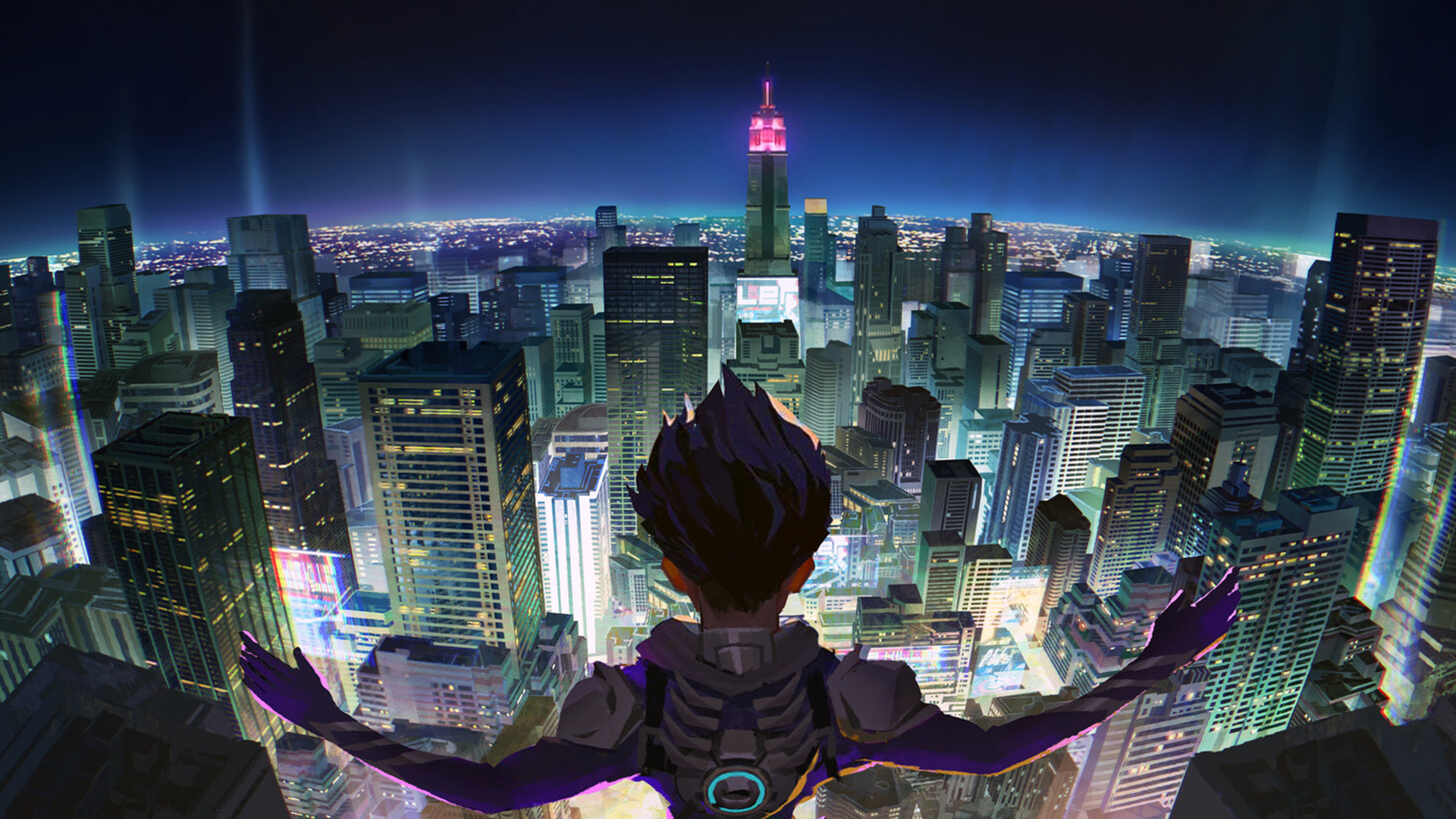 居高临下,城市,夜晚,超级装备