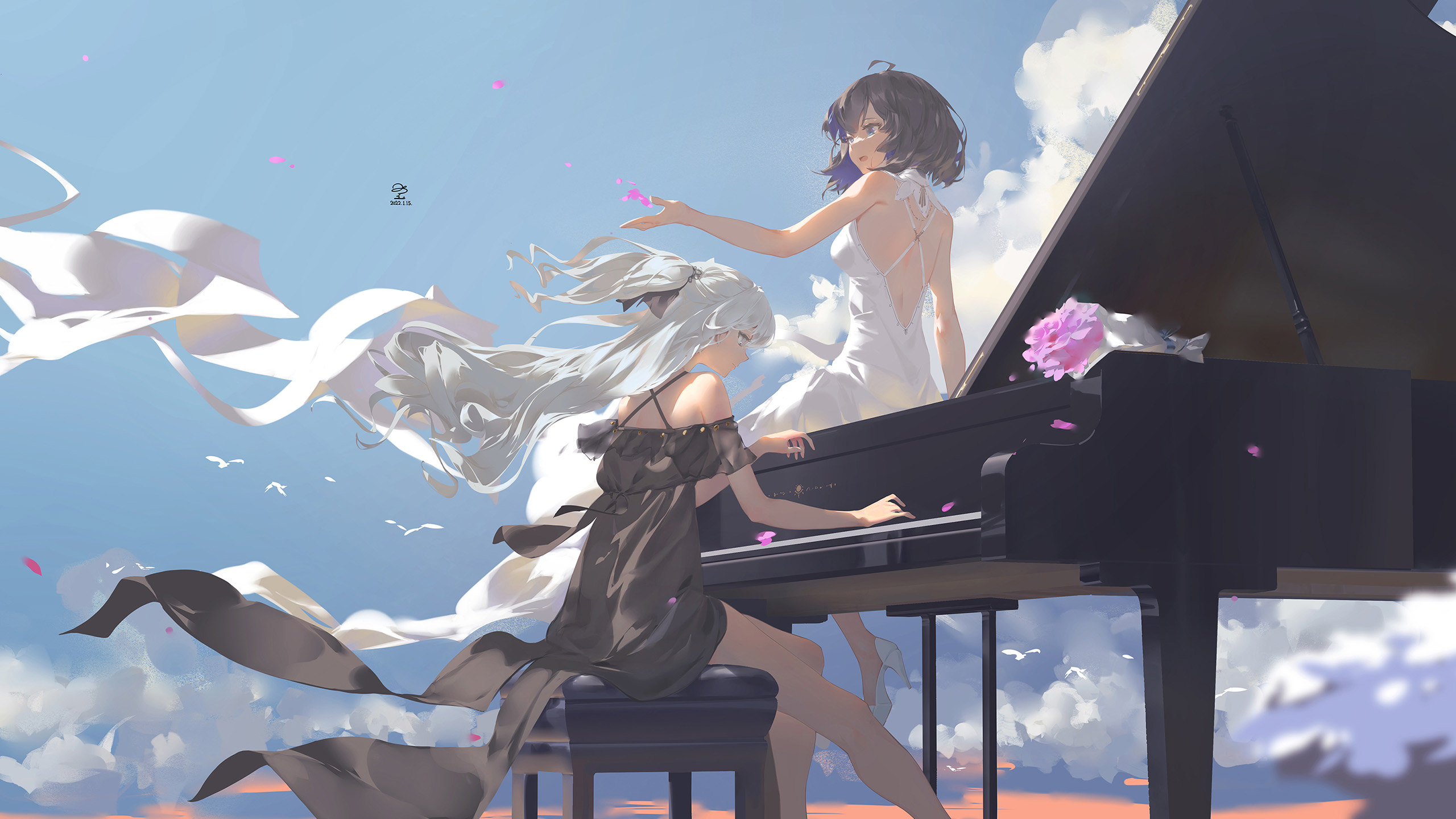 钢琴,长发飘飘,浪漫