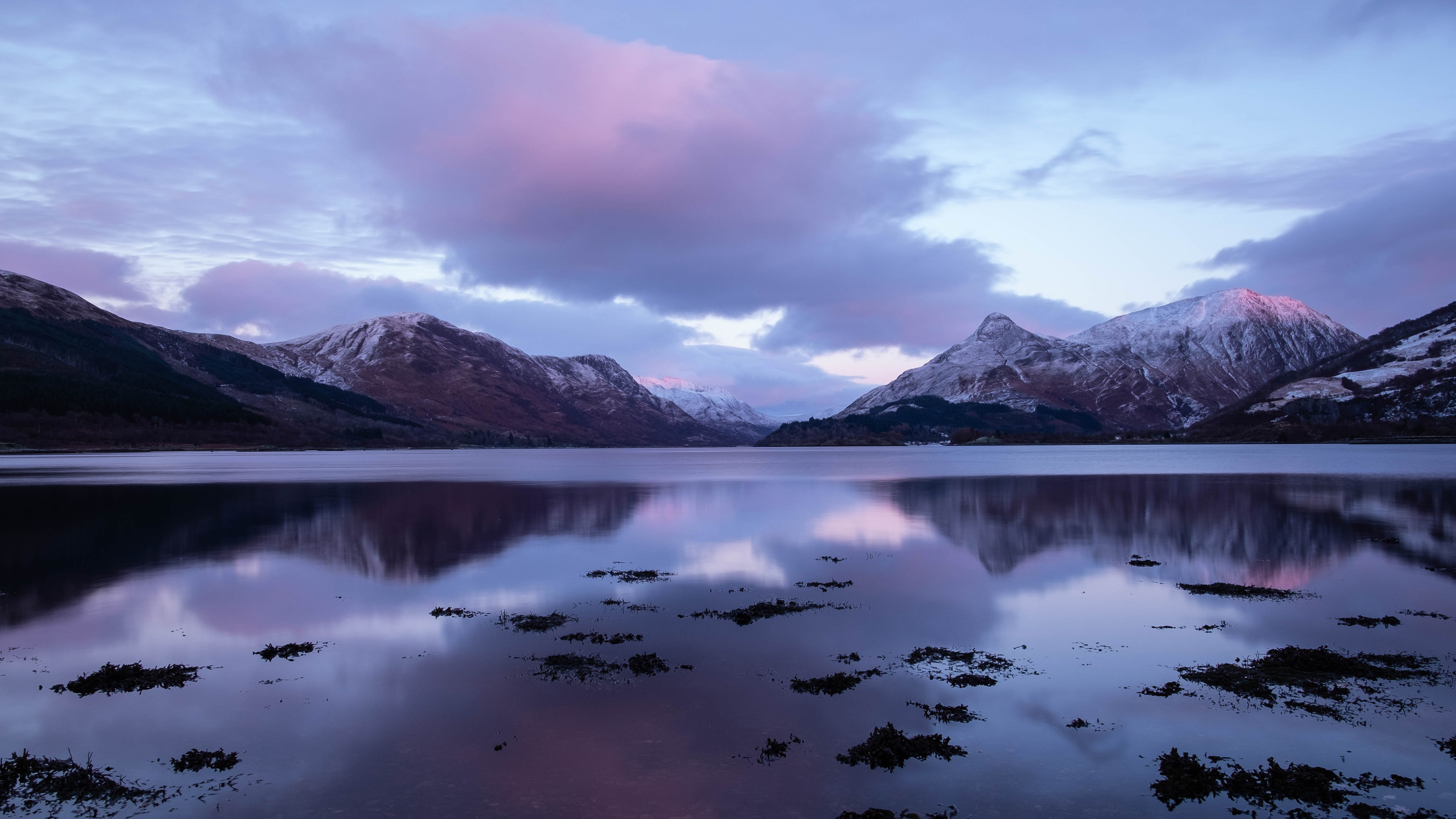 自然风光,挪威,雪山,倒影
