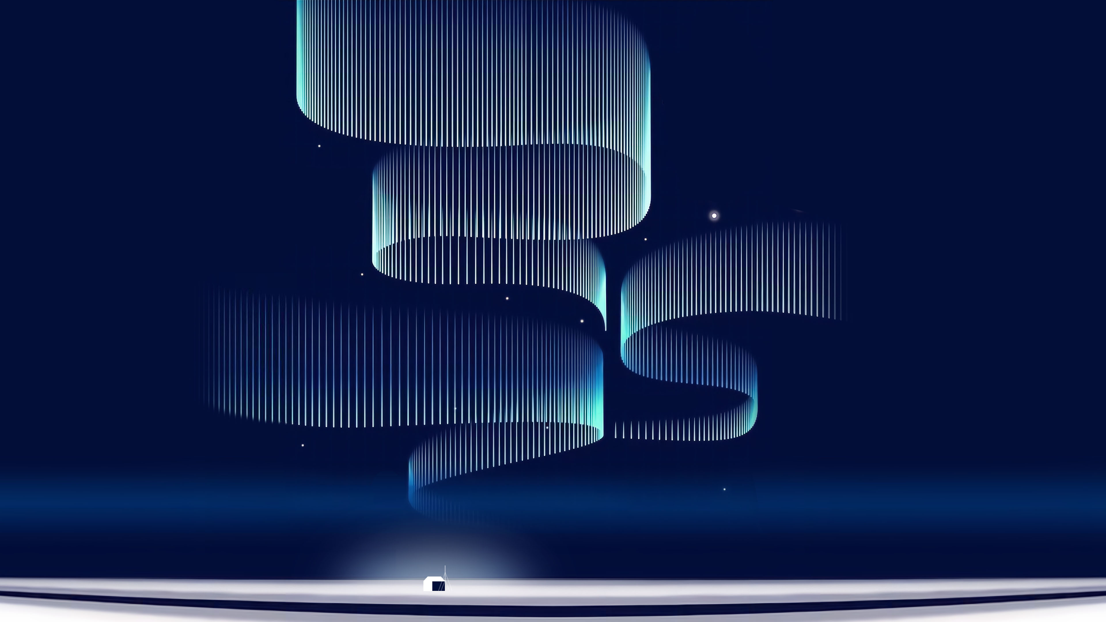 极光,冰雪小屋,抽象,黑暗