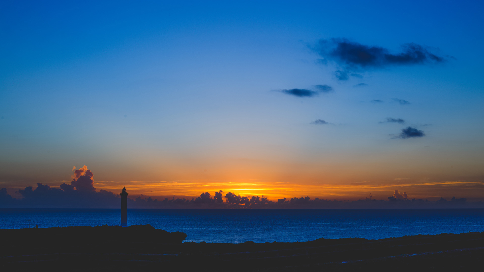 海洋天堂,日出,灯塔,太阳升起