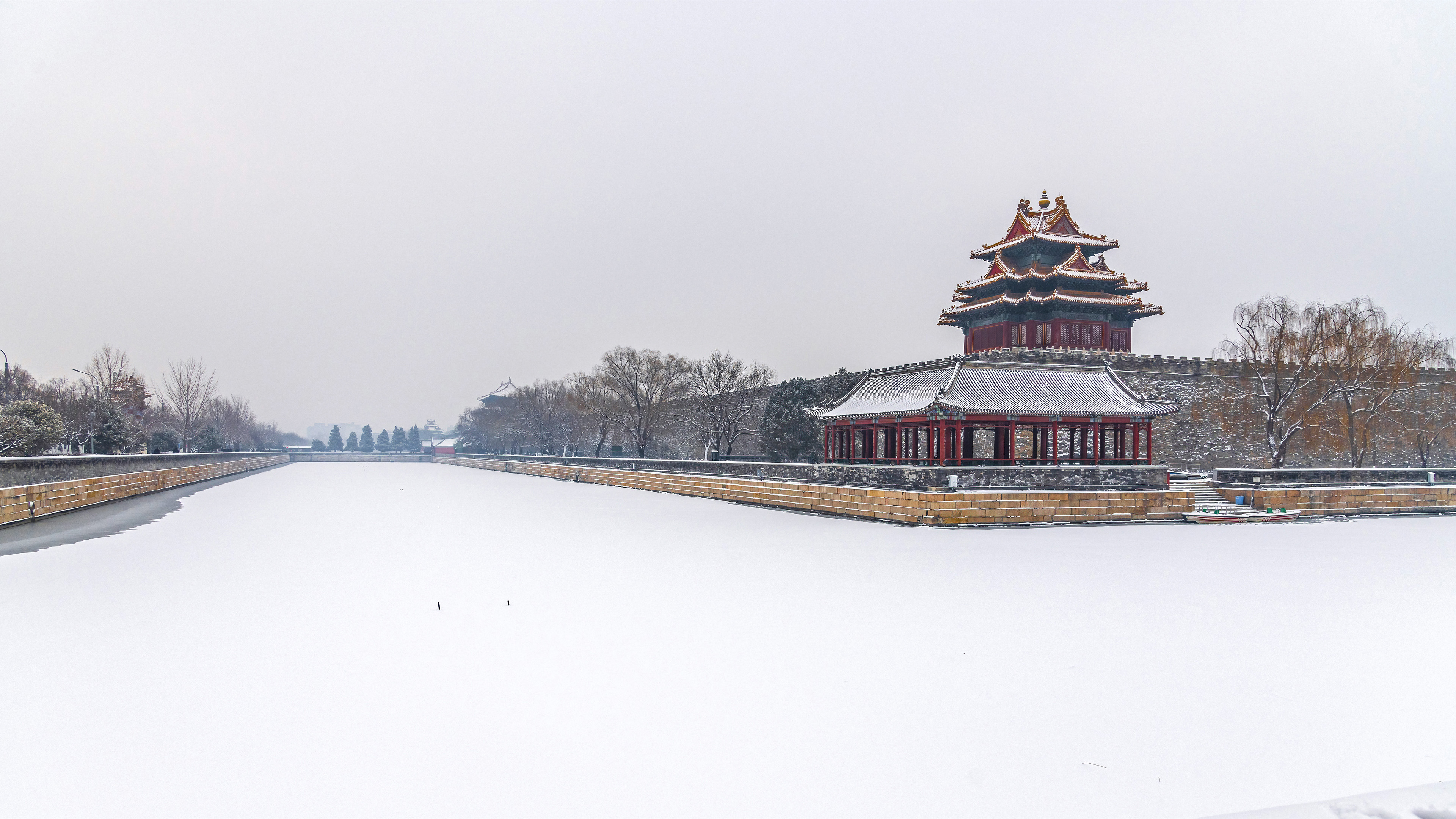 冰天雪地,北京,紫禁城,城墙,白雪