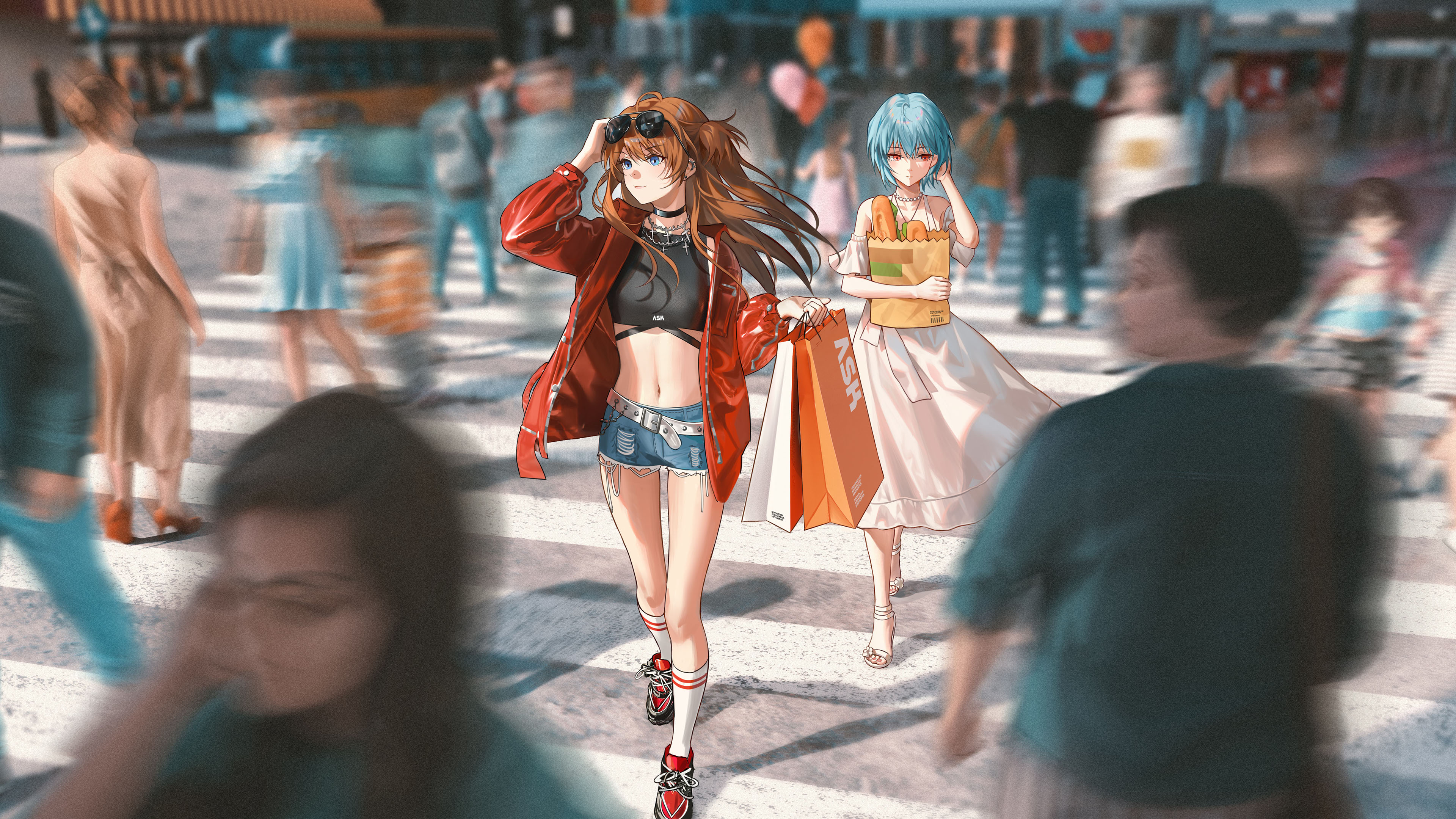 街道,斑马线,面包,时尚