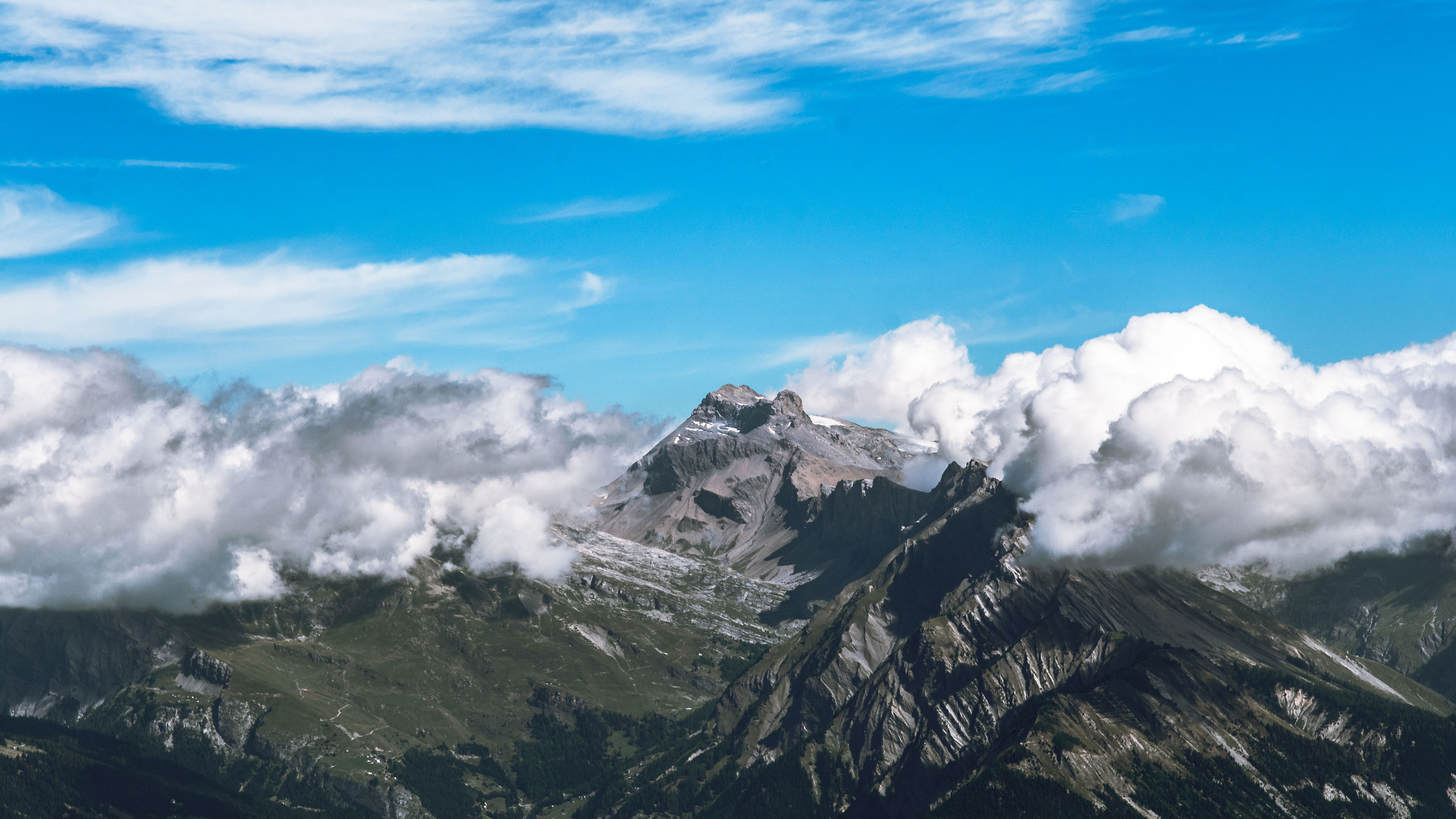 自然风光,云雾,蓝天,山峰