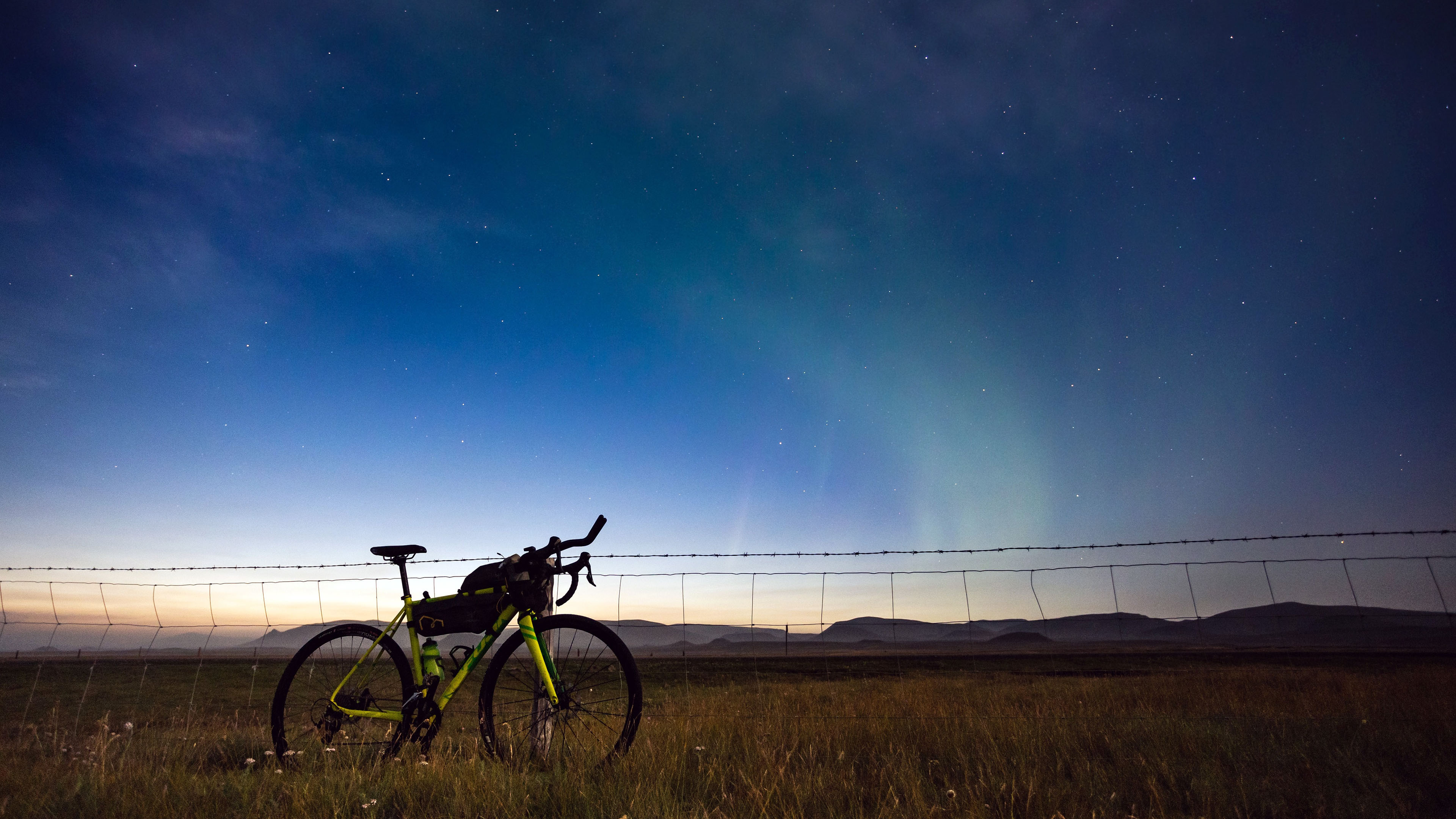 静物写真,自行车,夜幕降临,草原