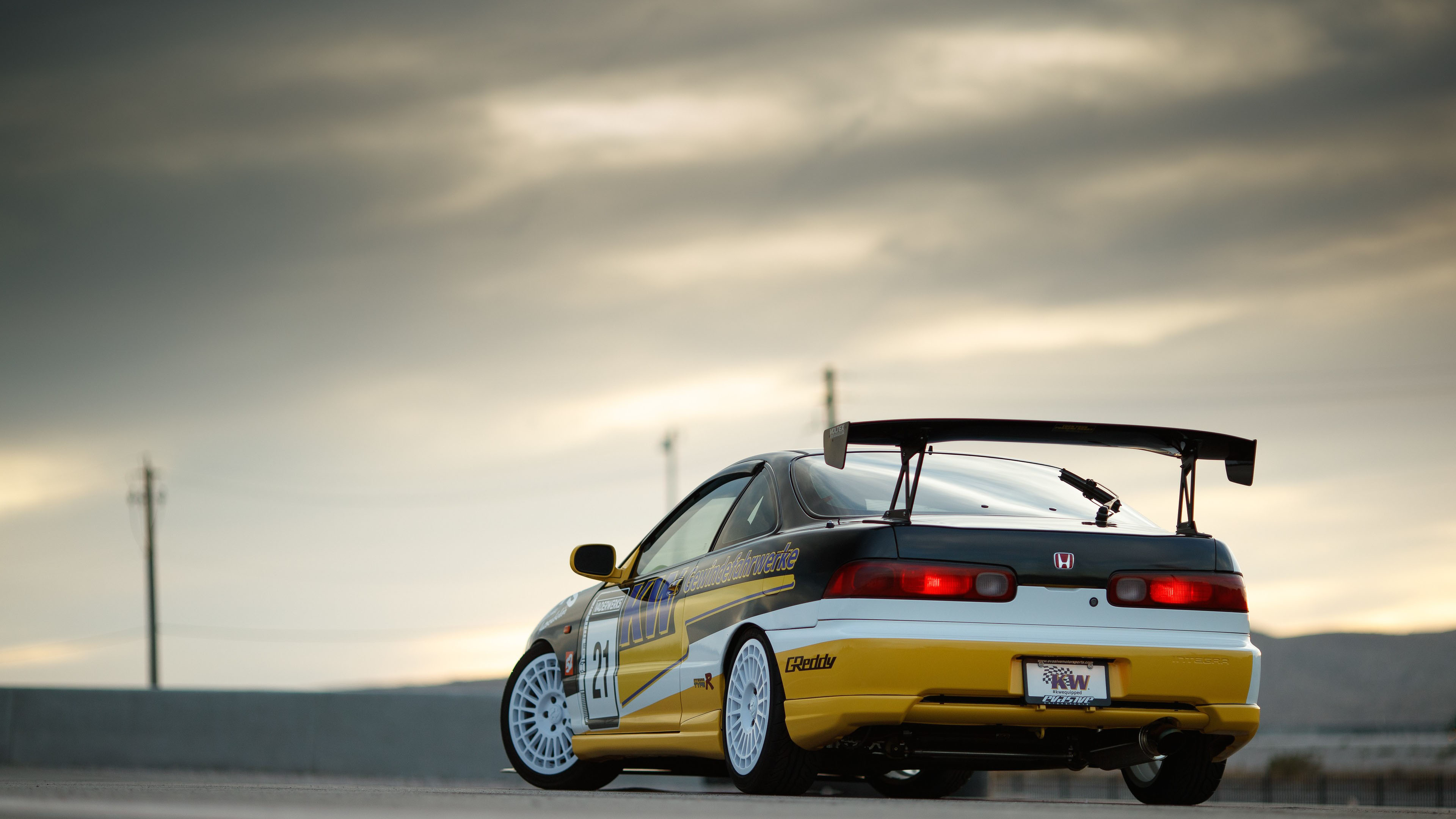 本田,跑车,尾翼,乌云