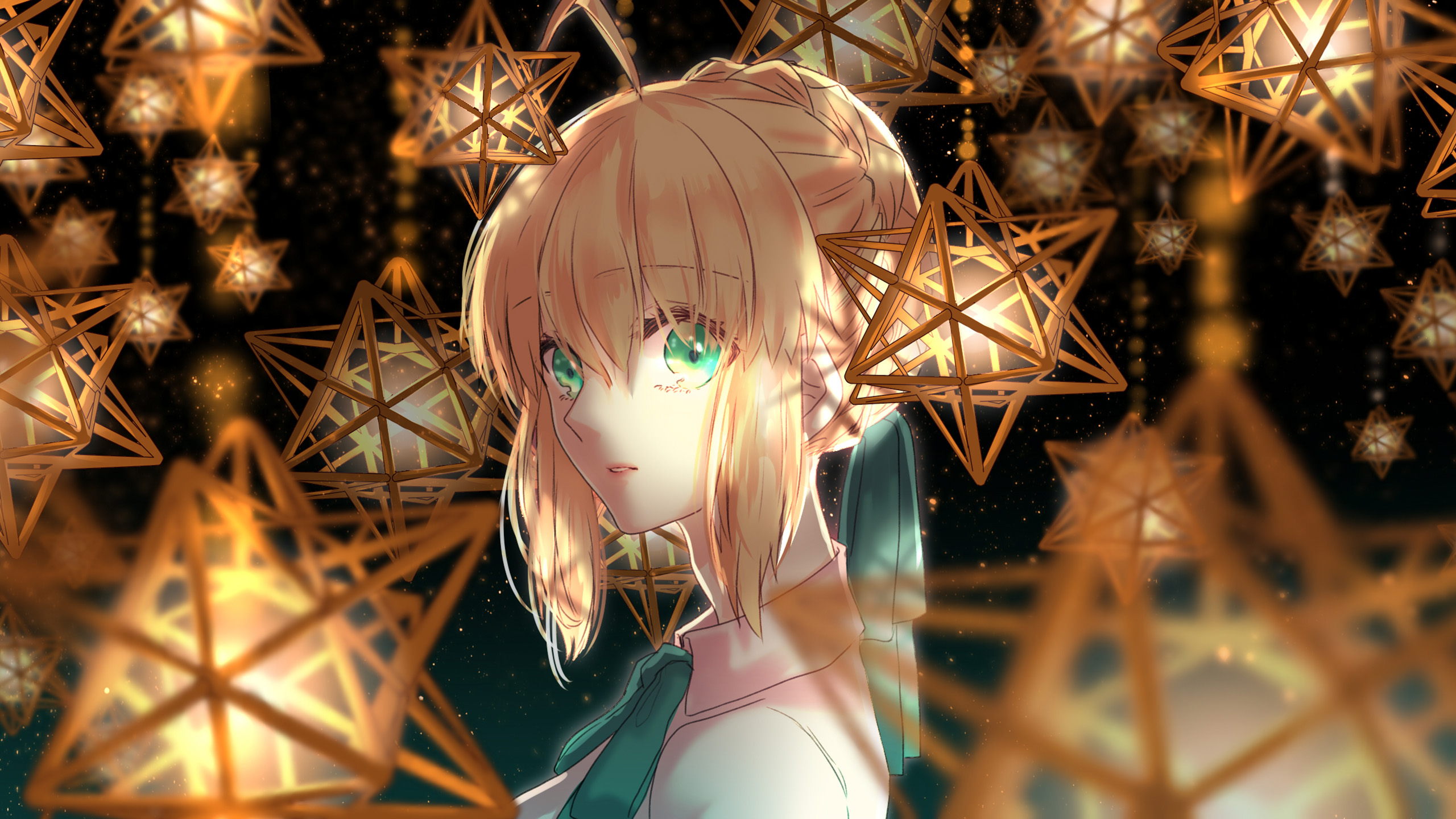 大眼女孩,星星,蓝色眼睛