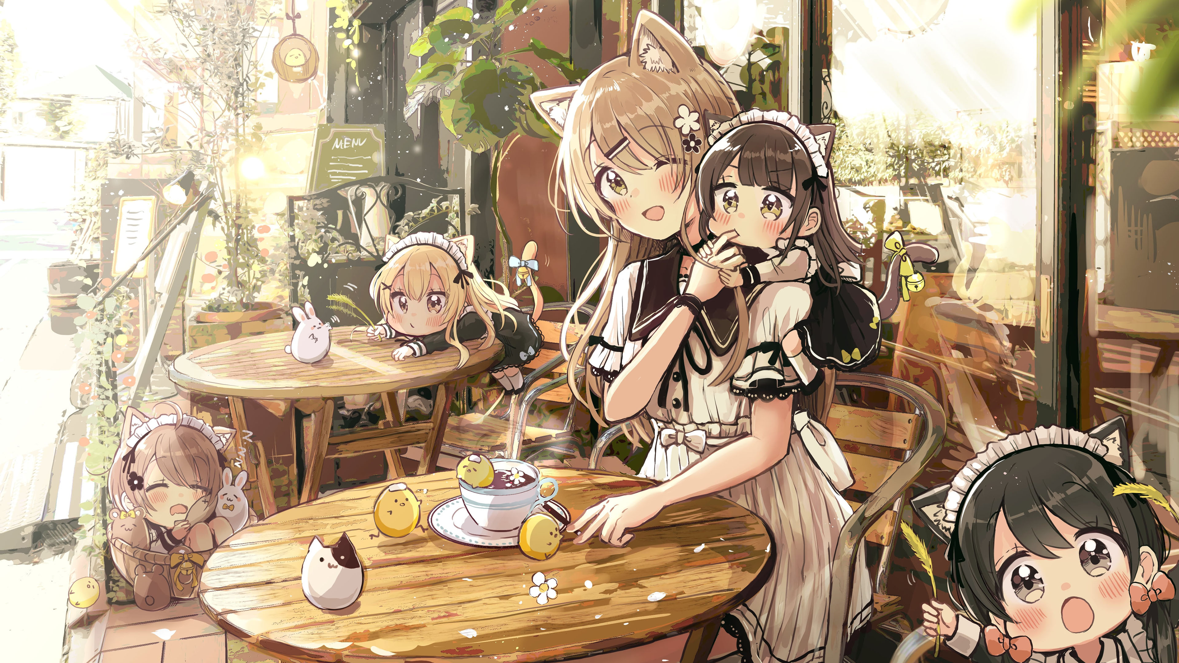 咖啡厅,呆萌,Q版,兽耳