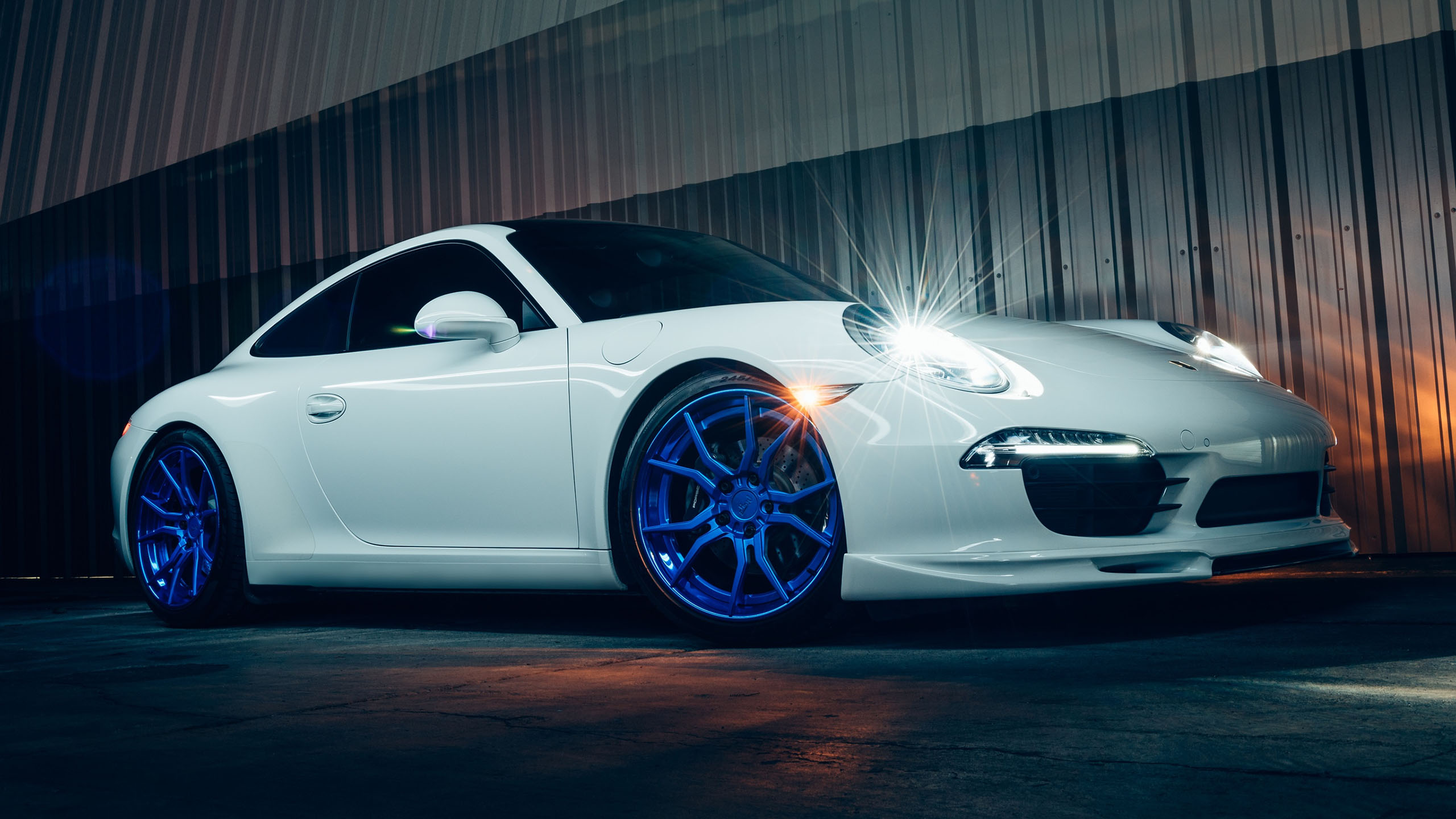 保时捷,911,白色跑车,车灯