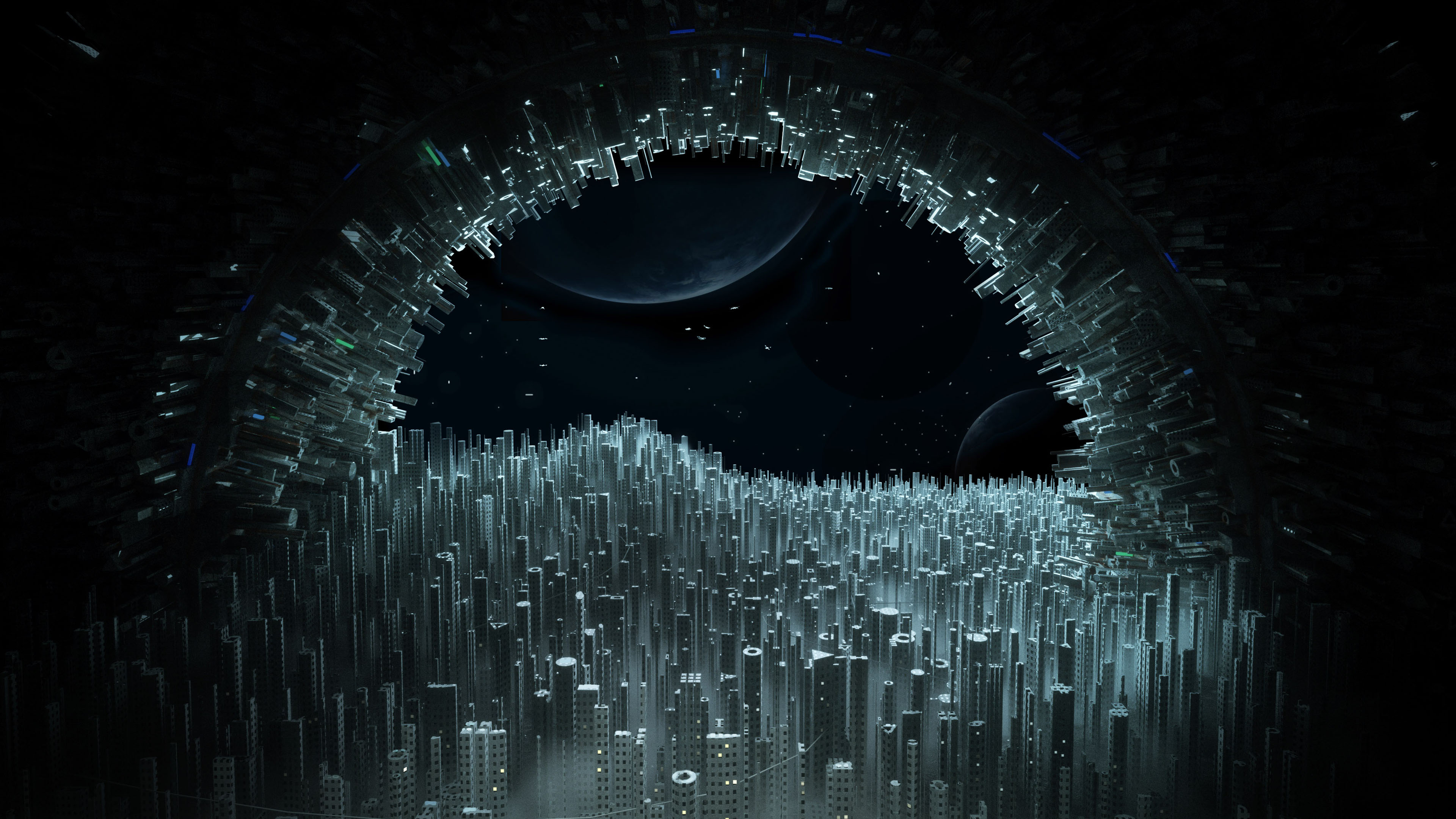 黑洞,天空城市,颠倒,引力