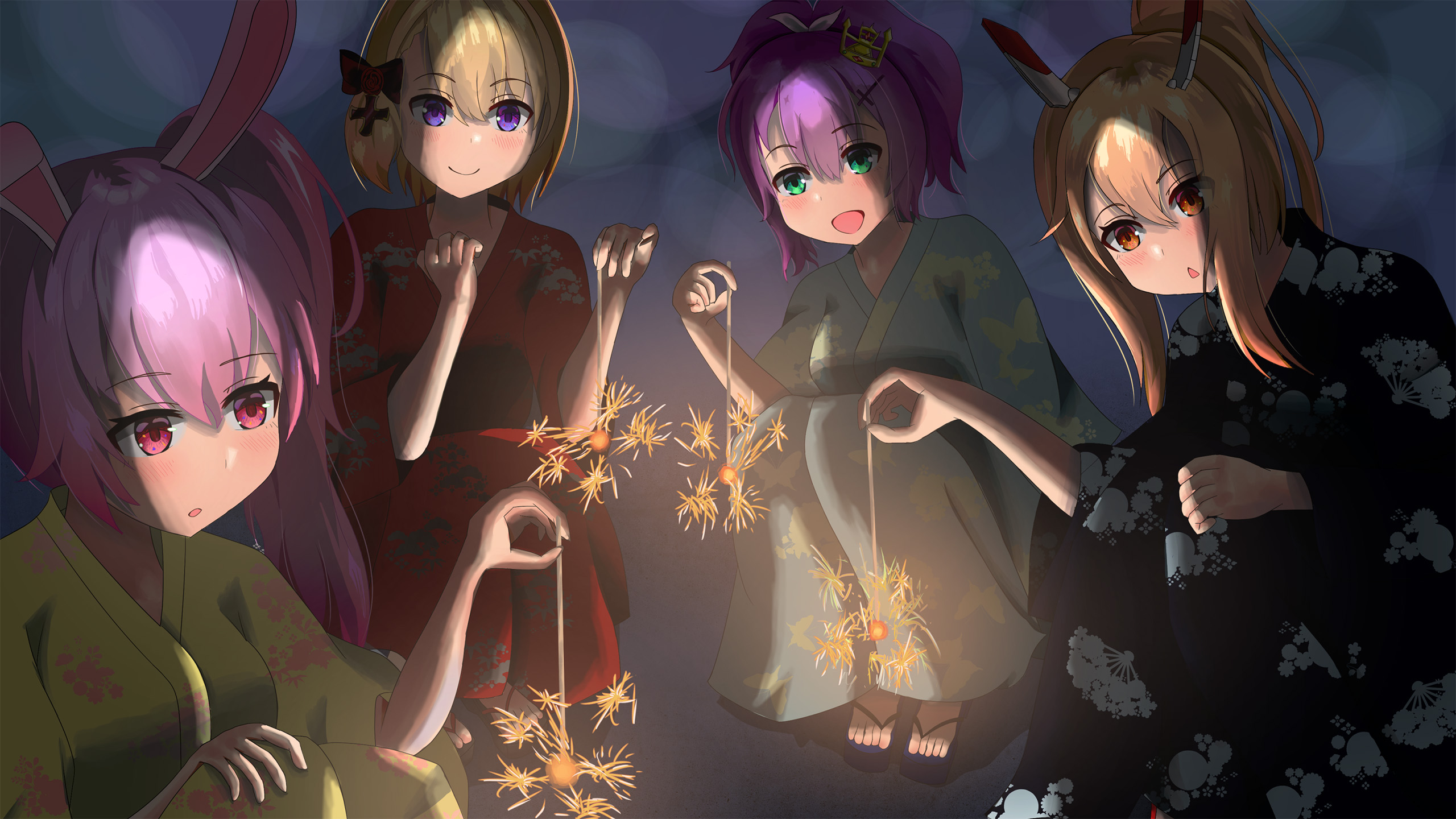 小姐姐,烟花,耳朵