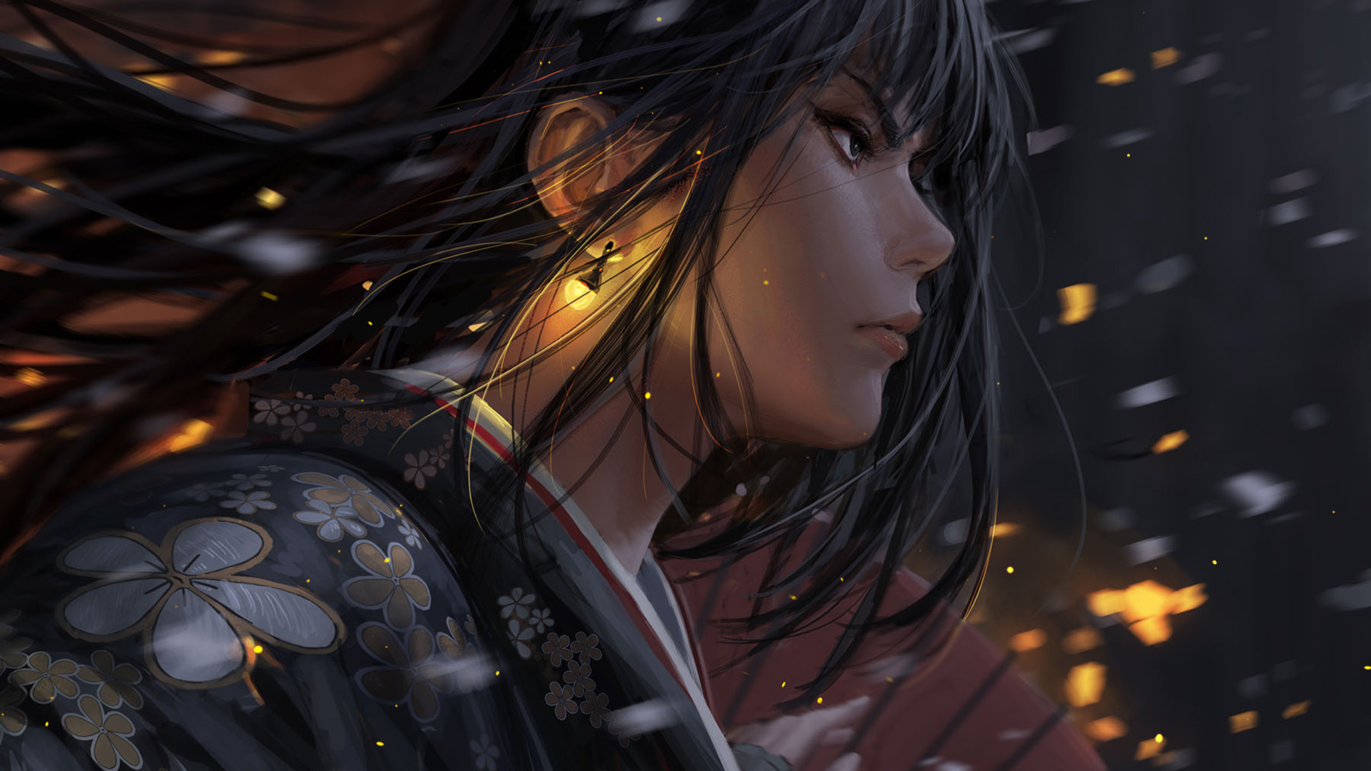 萤火虫耳环,长发飘飘,愤怒