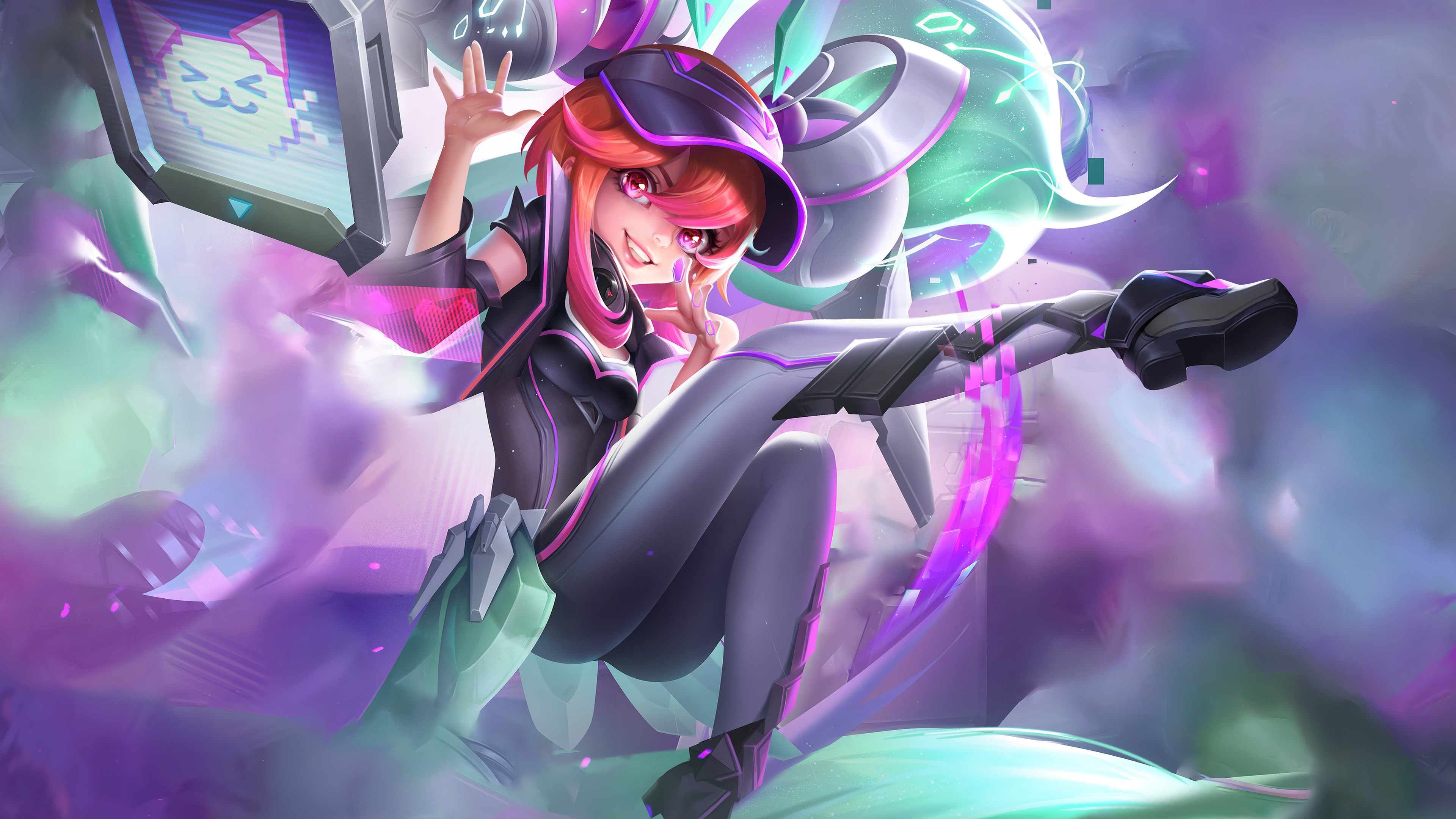 科技,猫咪,大眼女孩