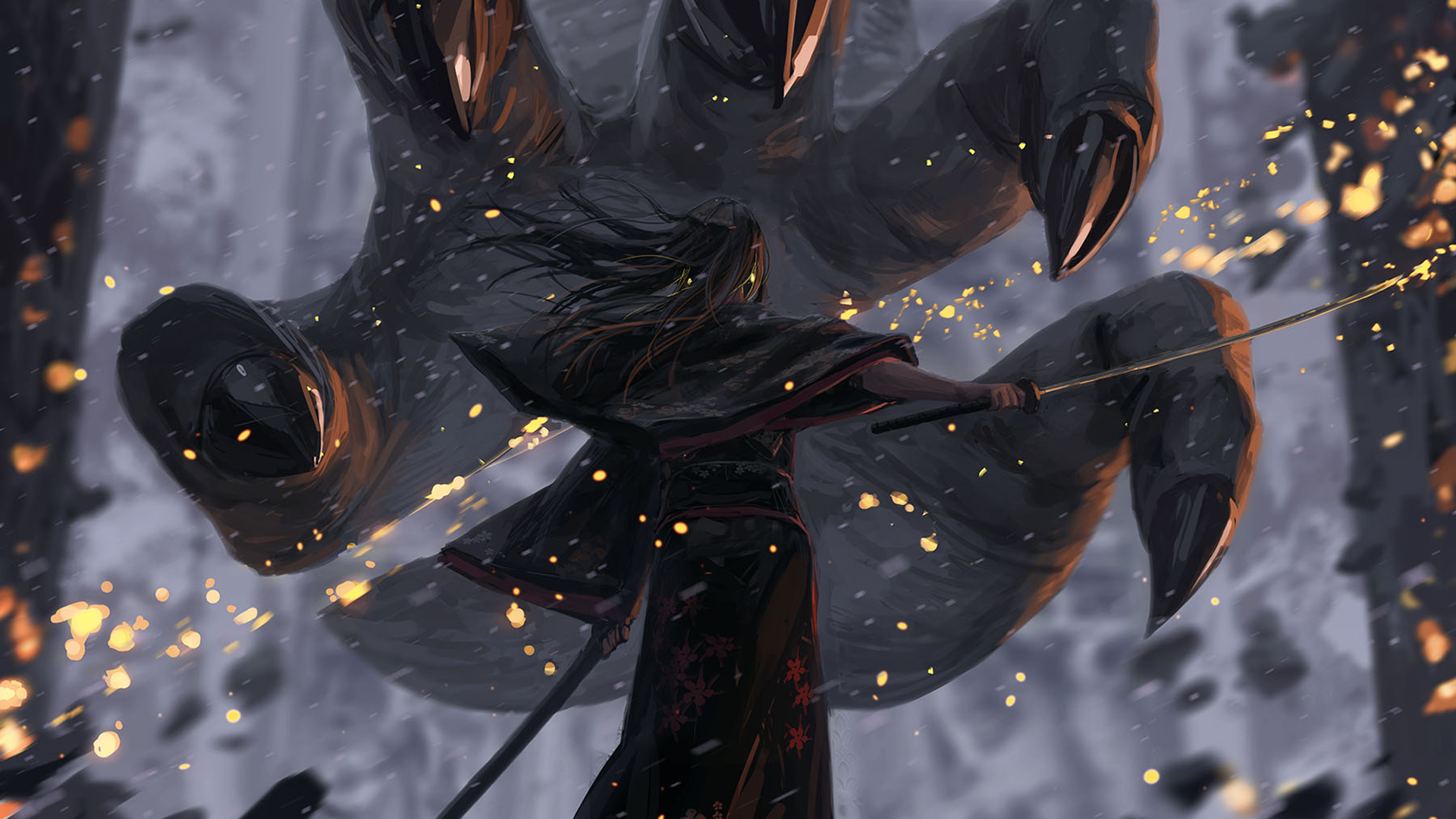 魔爪,巨手,恶魔,斩断,太刀