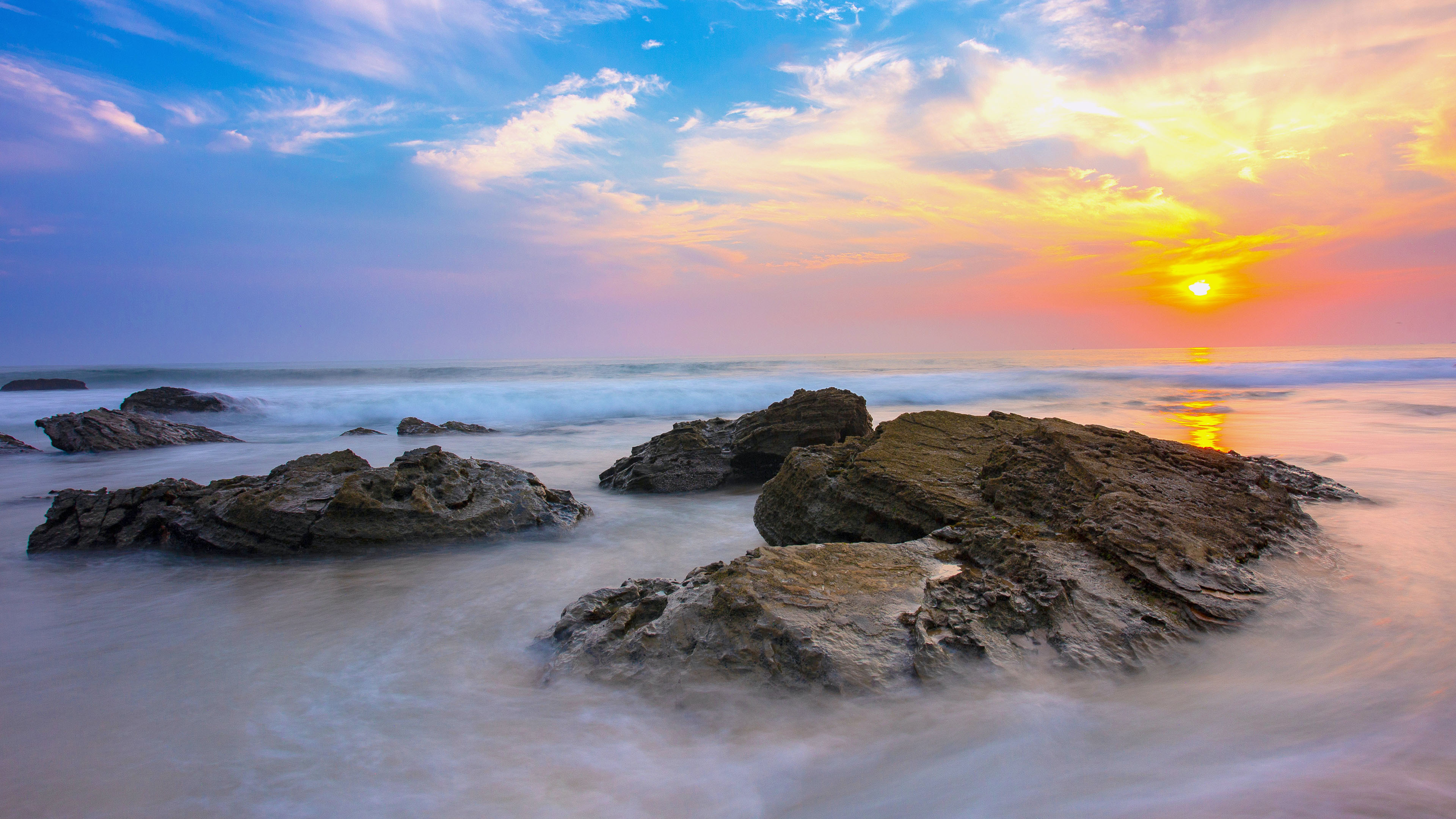 自然风光,日出,海上旭日,小岛