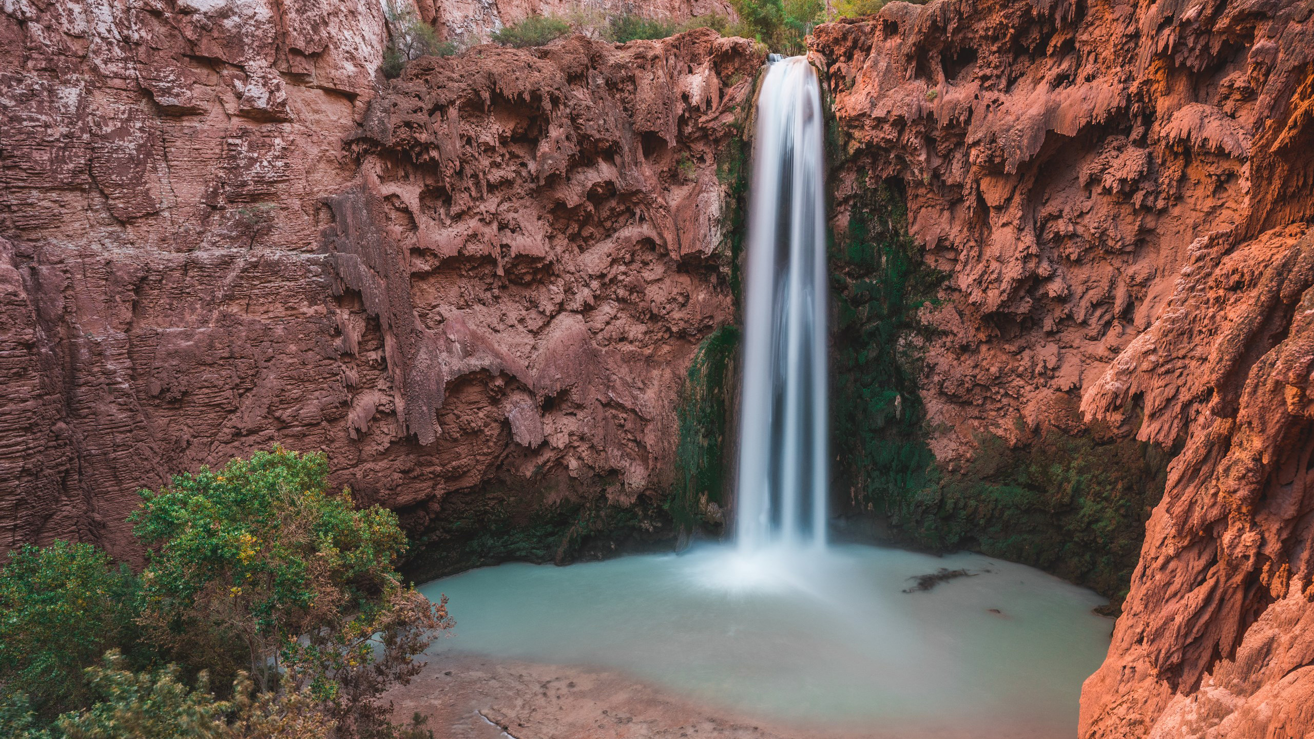自然风光,红土地,瀑布,水潭