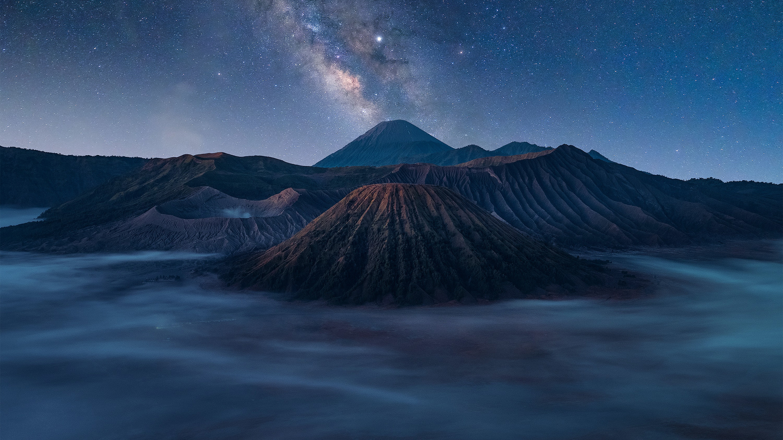 自然风光,火山,星系,浪漫星空