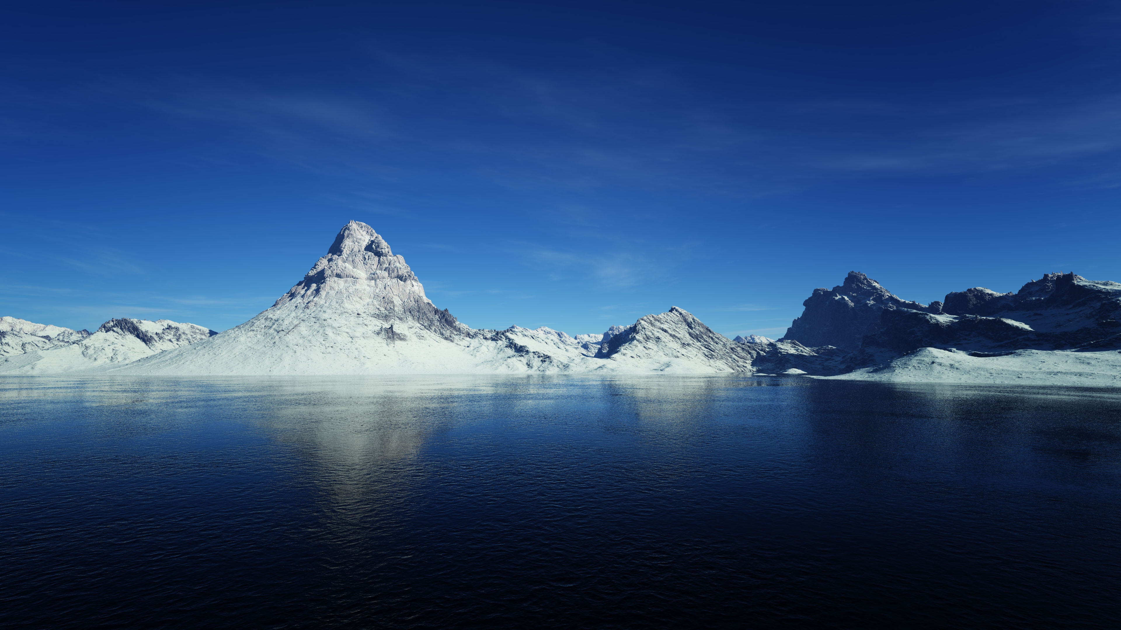 冰天雪地,冰川,倒影