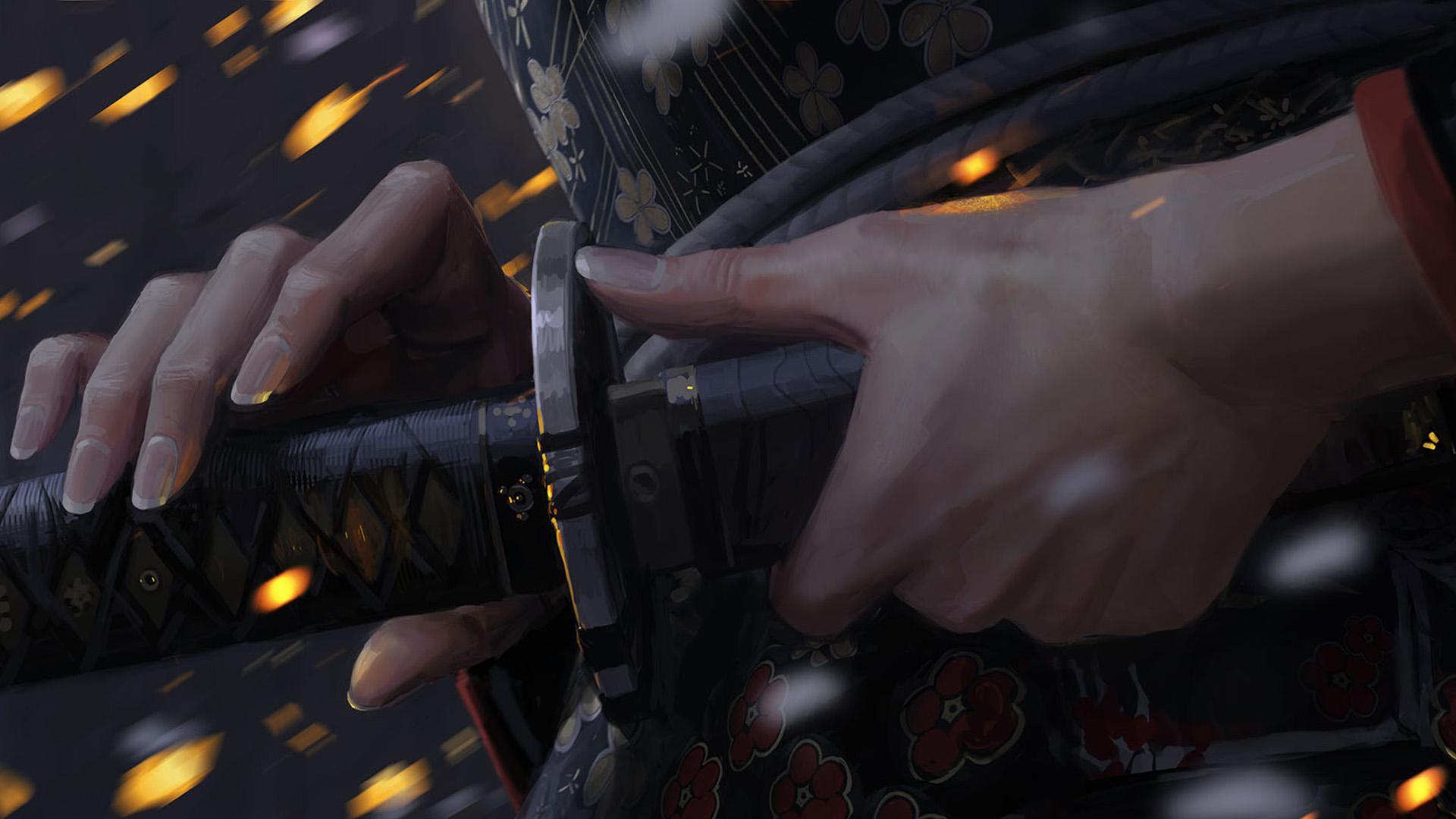 纤纤玉手,太刀,拔刀,帅