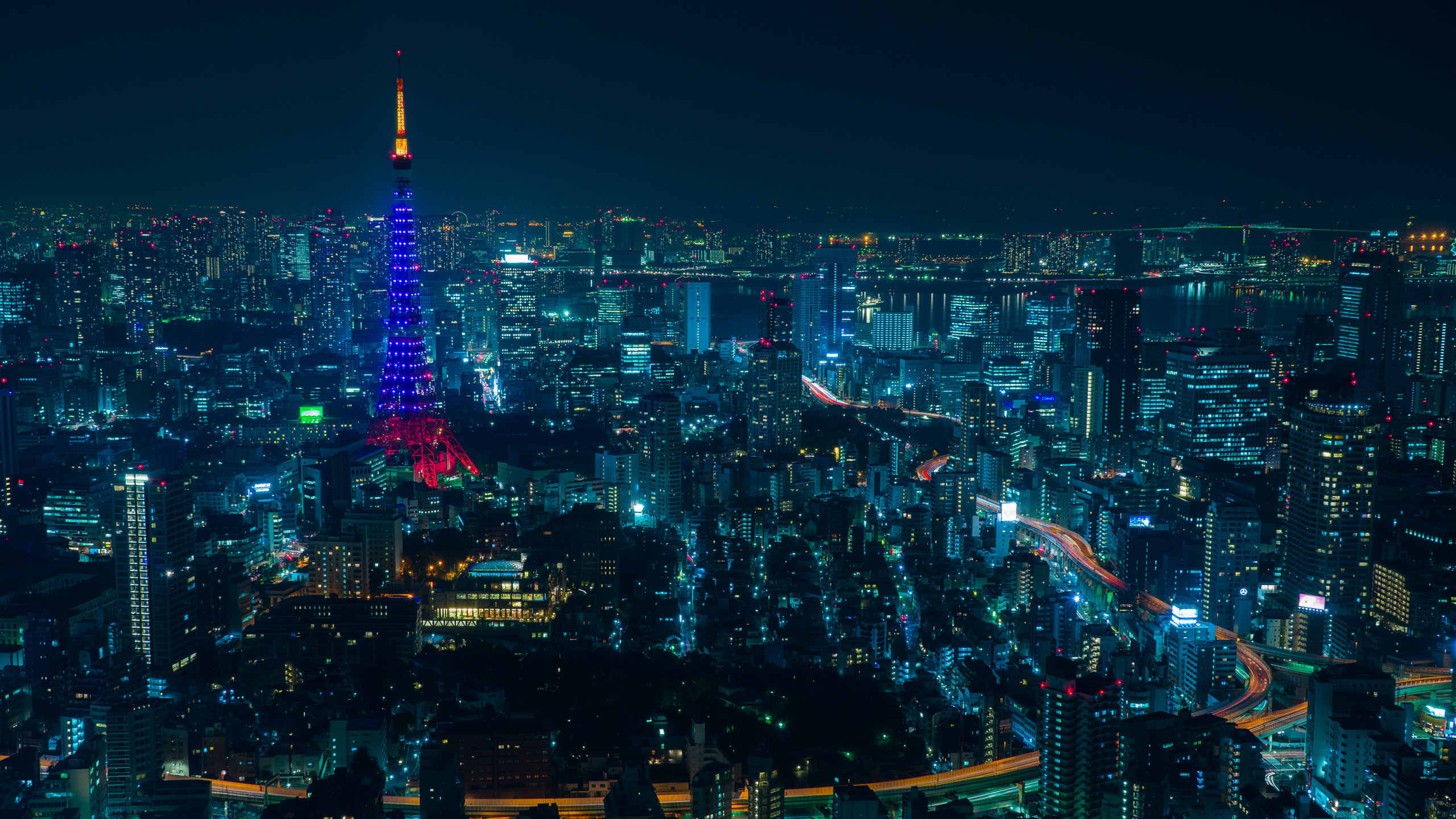 城市夜景,东京,璀璨,夜幕