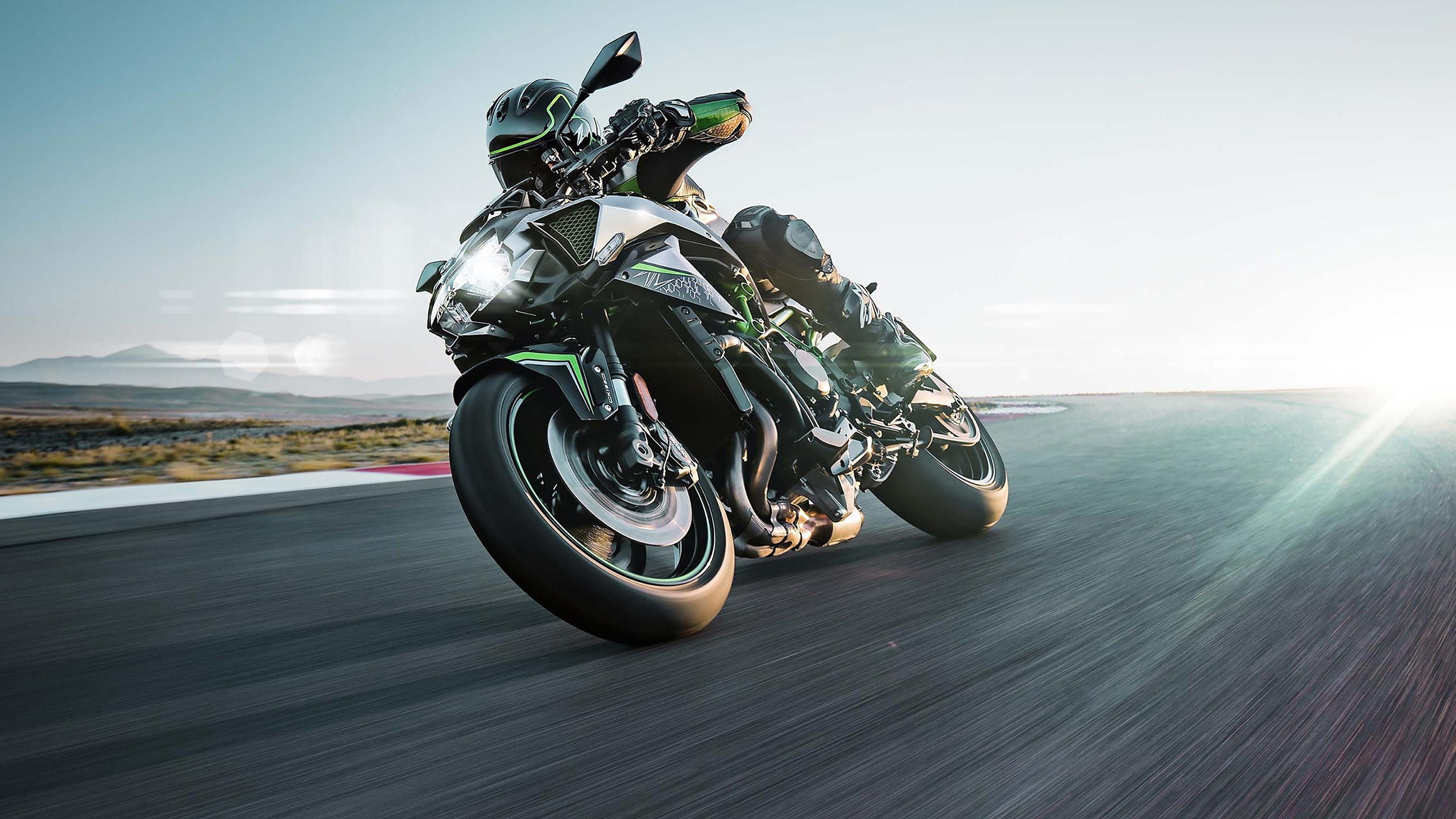 摩托车,酷,转弯,阳光,速度