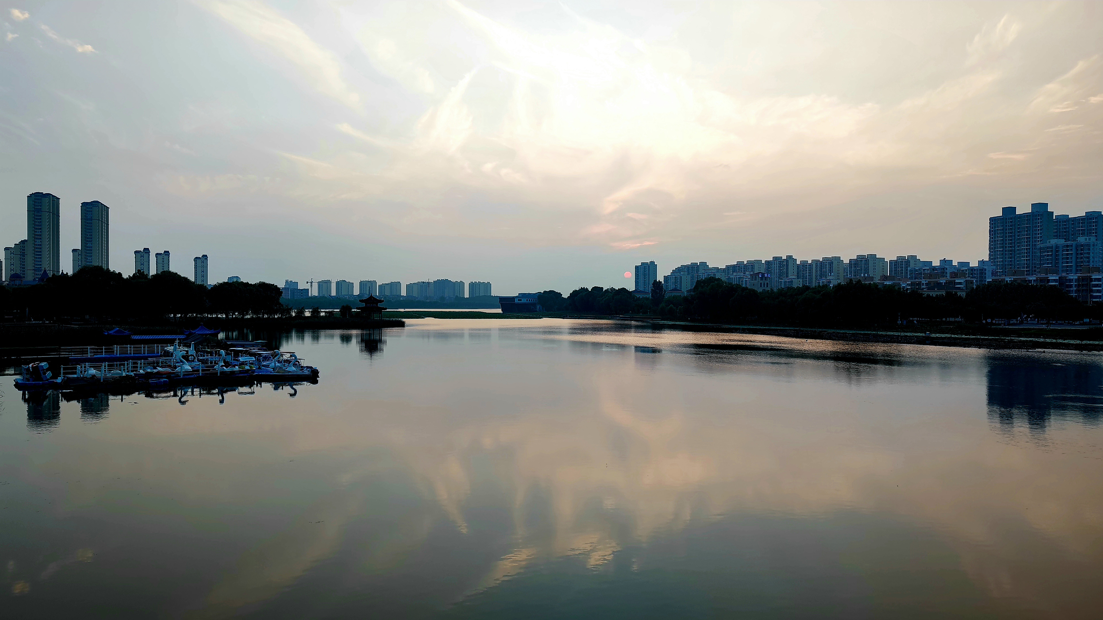 落日余晖,傍晚,都市