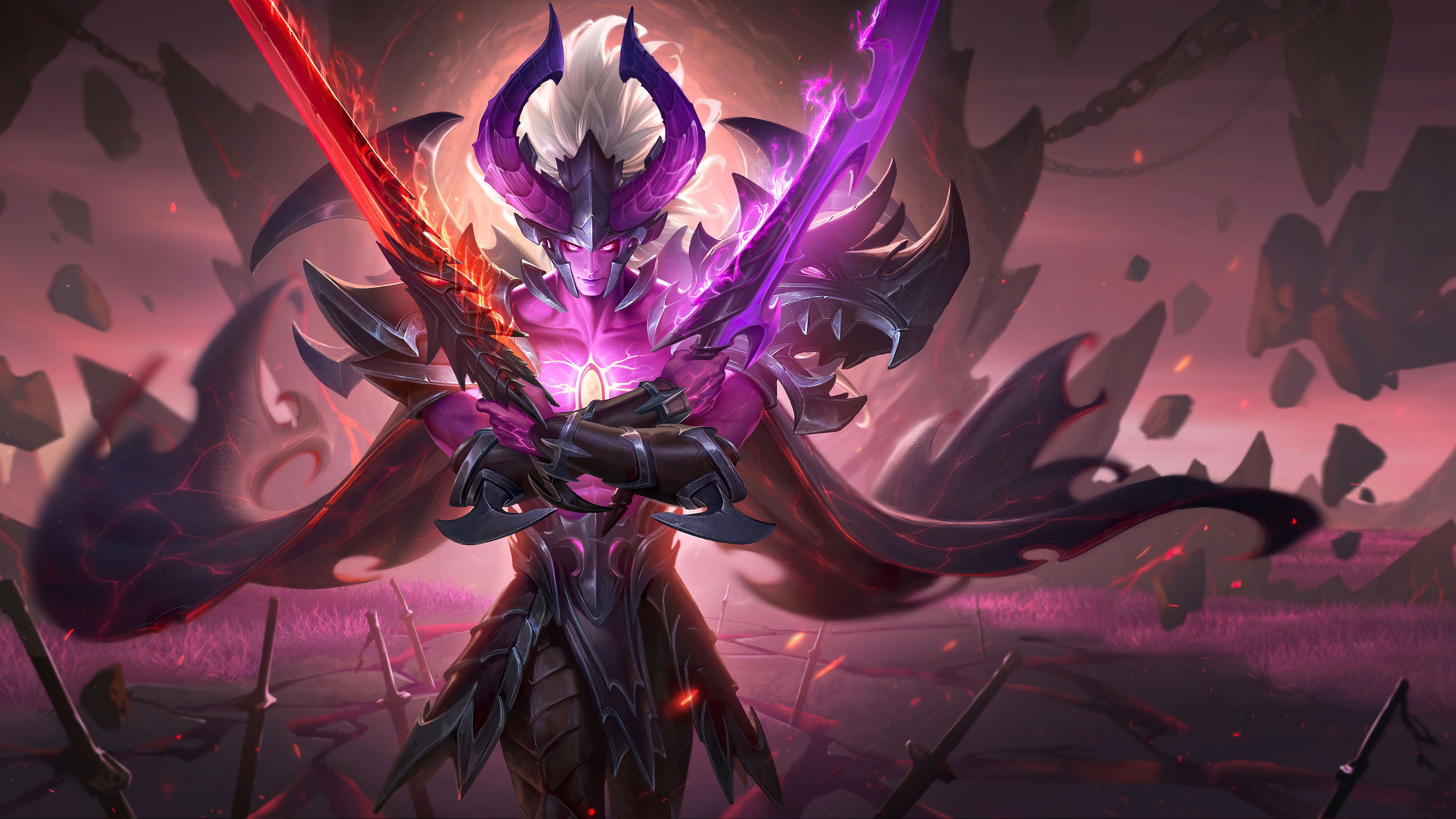 王者荣耀,双剑,兽角头盔