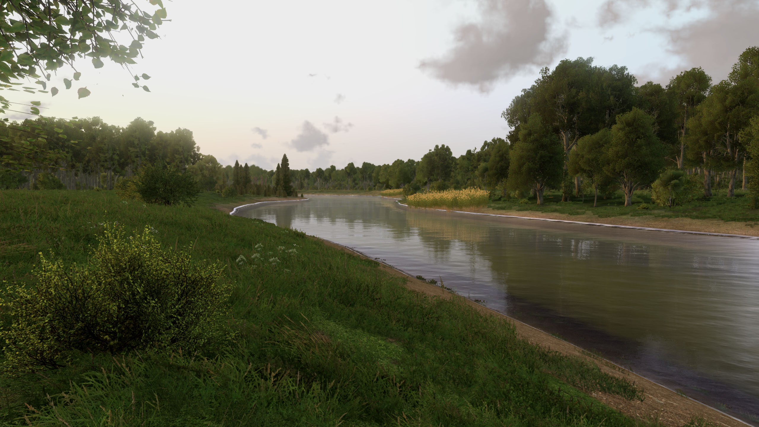 自然风光,小溪,黄昏,傍晚河畔