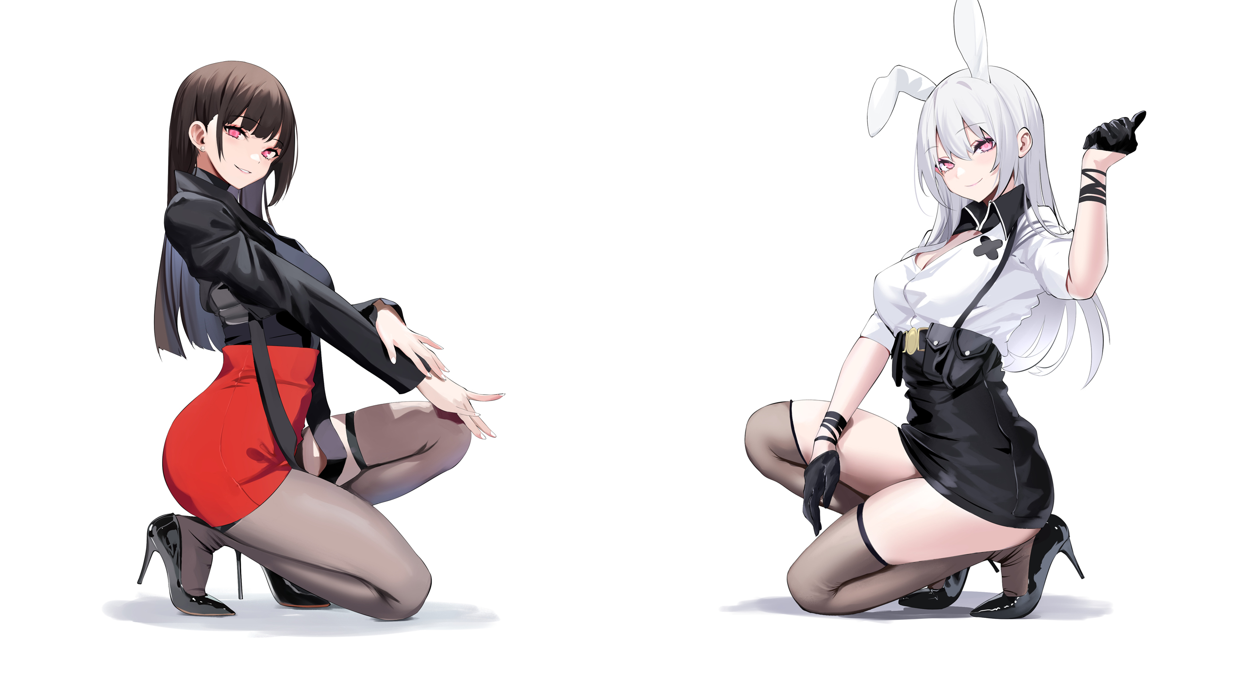 黑与白,兔耳朵,黑丝,性感