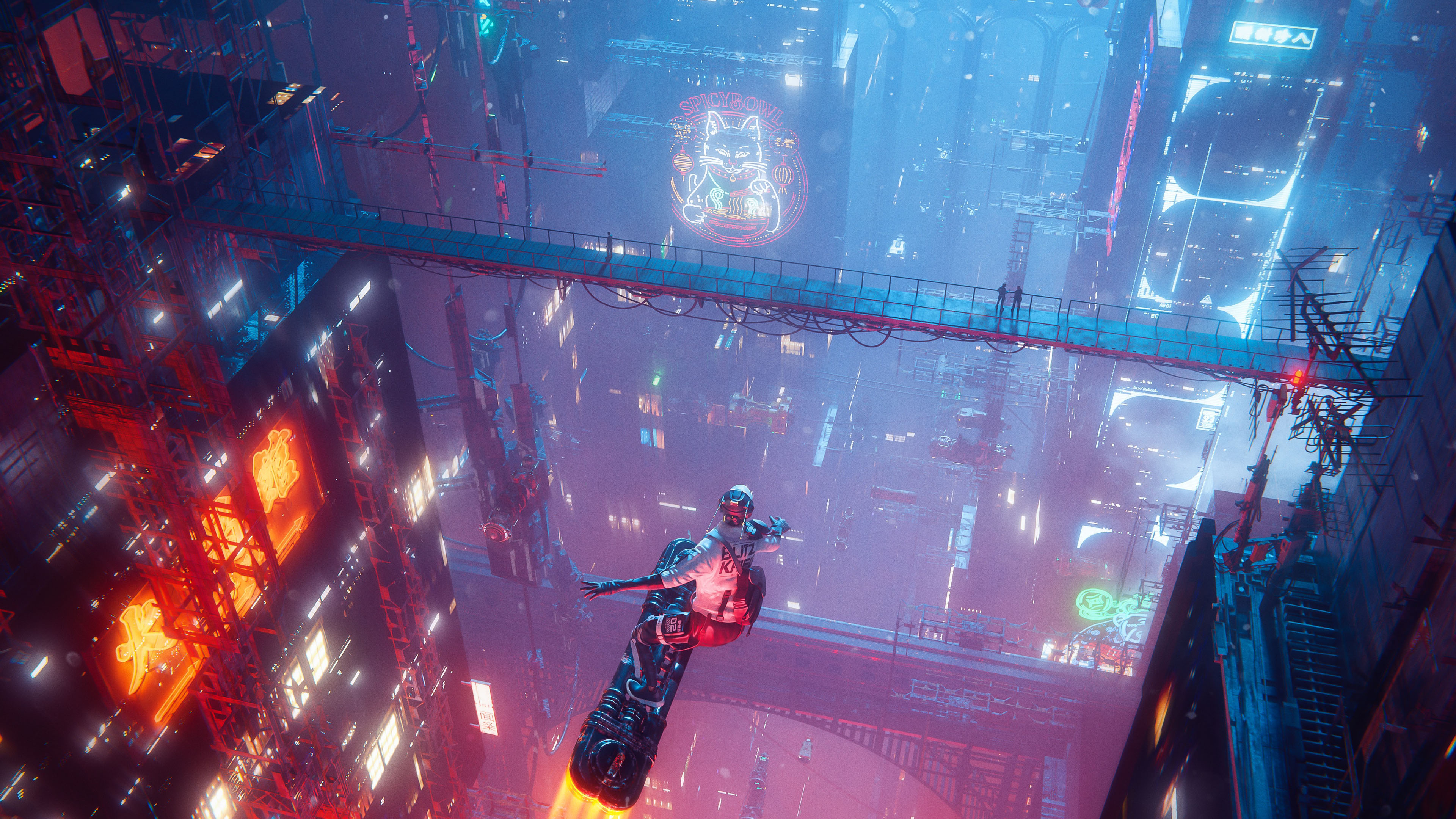 主机游戏,赛博朋克,滑板,城市