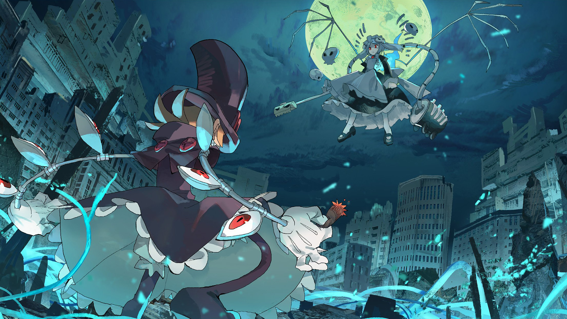 骷髅,月亮,女巫