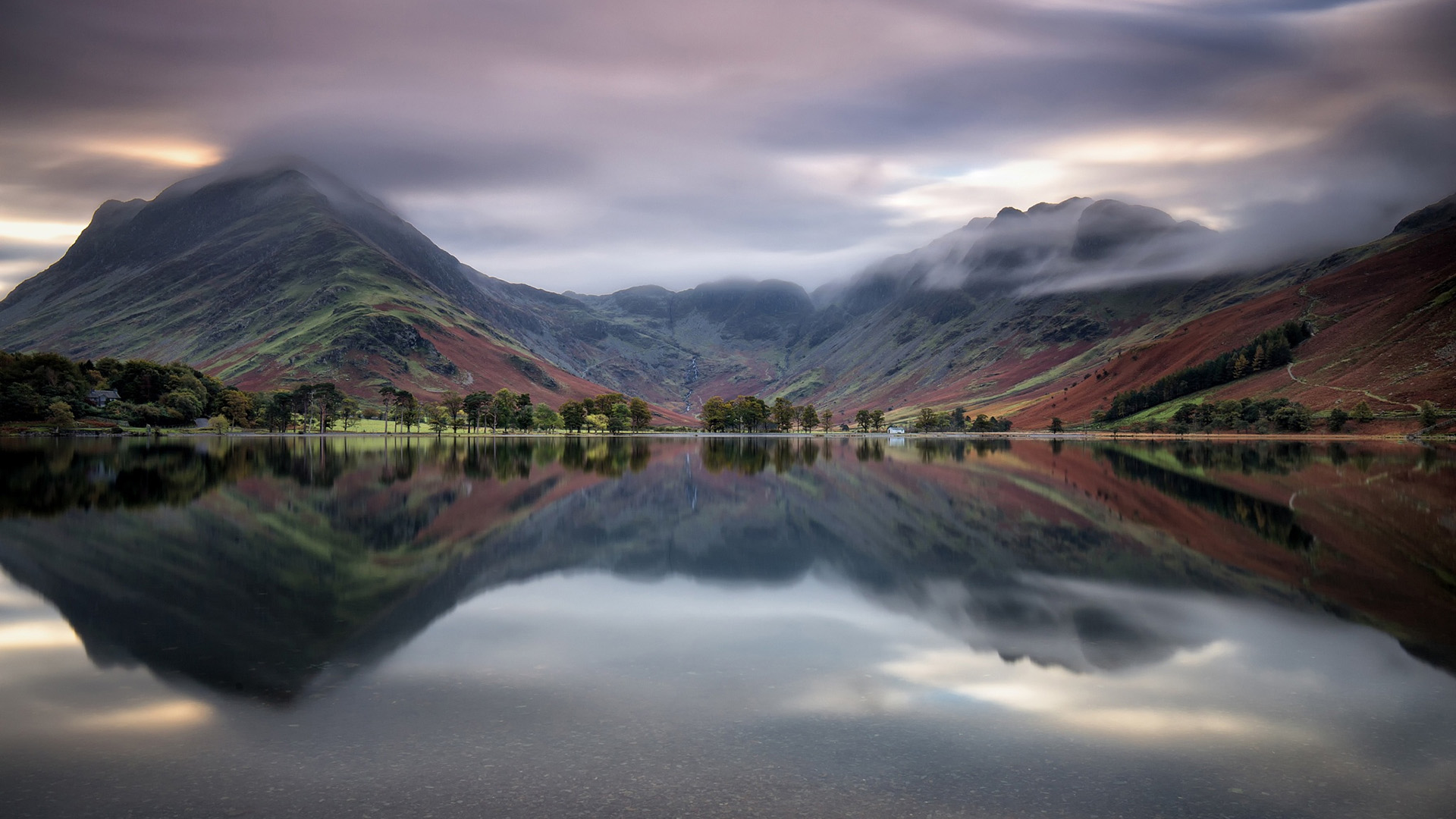 自然风光,倒影,湖水,山谷