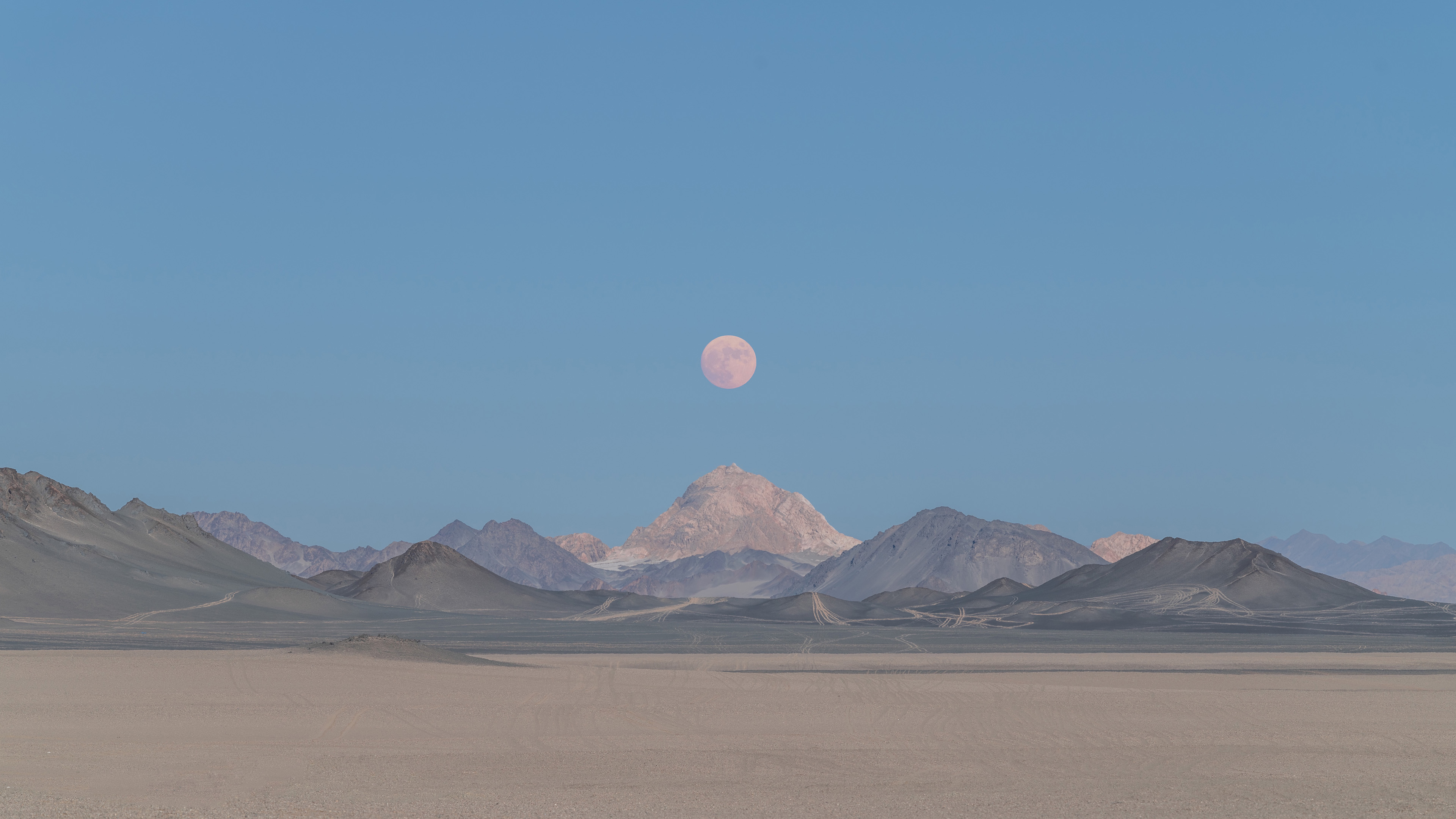 自然风光,圆月,沙漠,高原