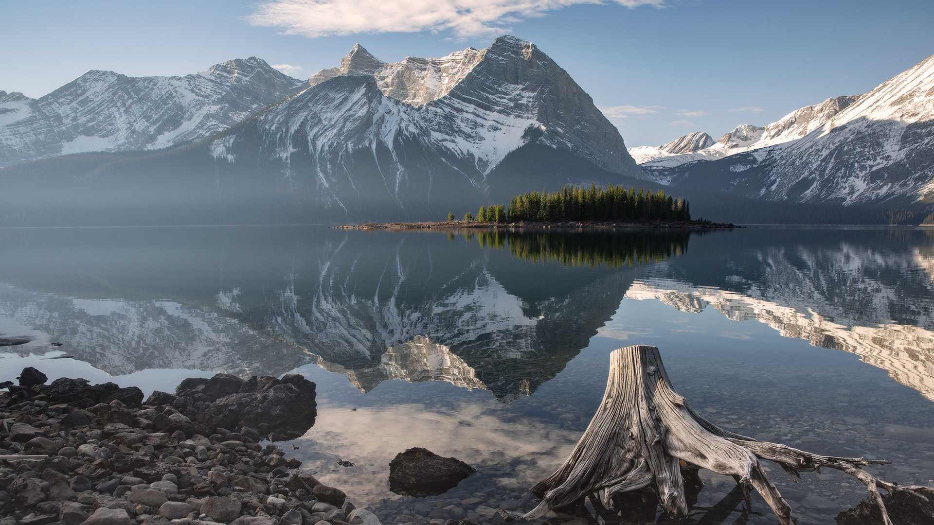 冰天雪地,雪山,湖,倒影