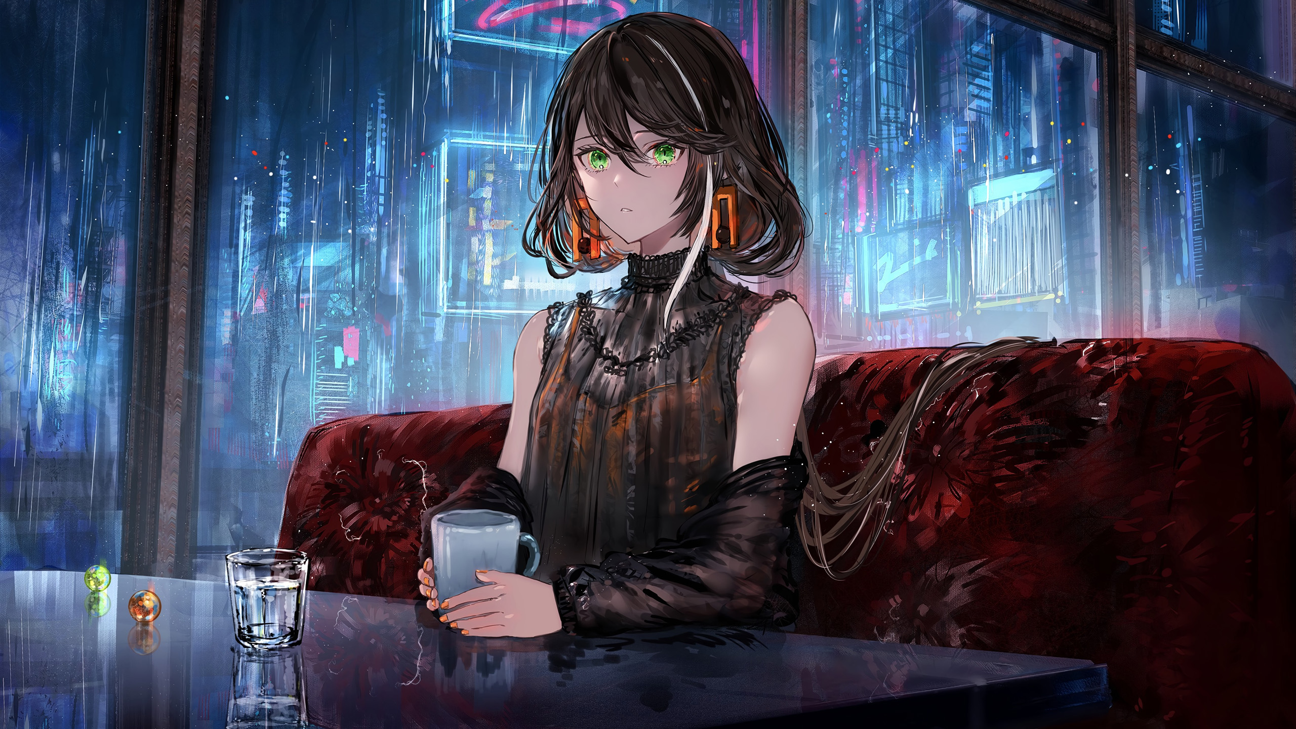 下雨天,茶杯,朋克,弹珠