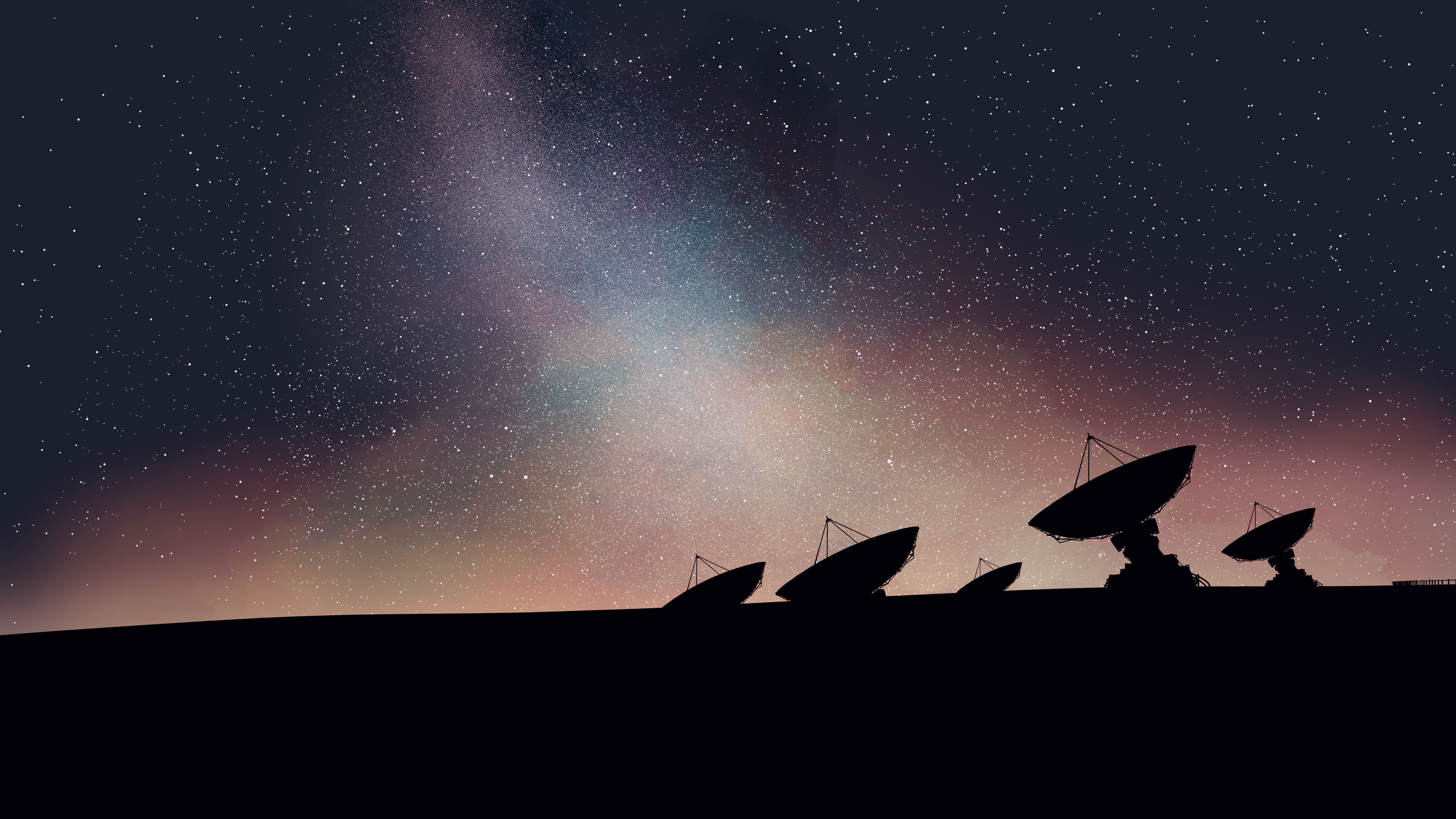 星空,接收器,锅盖,繁星