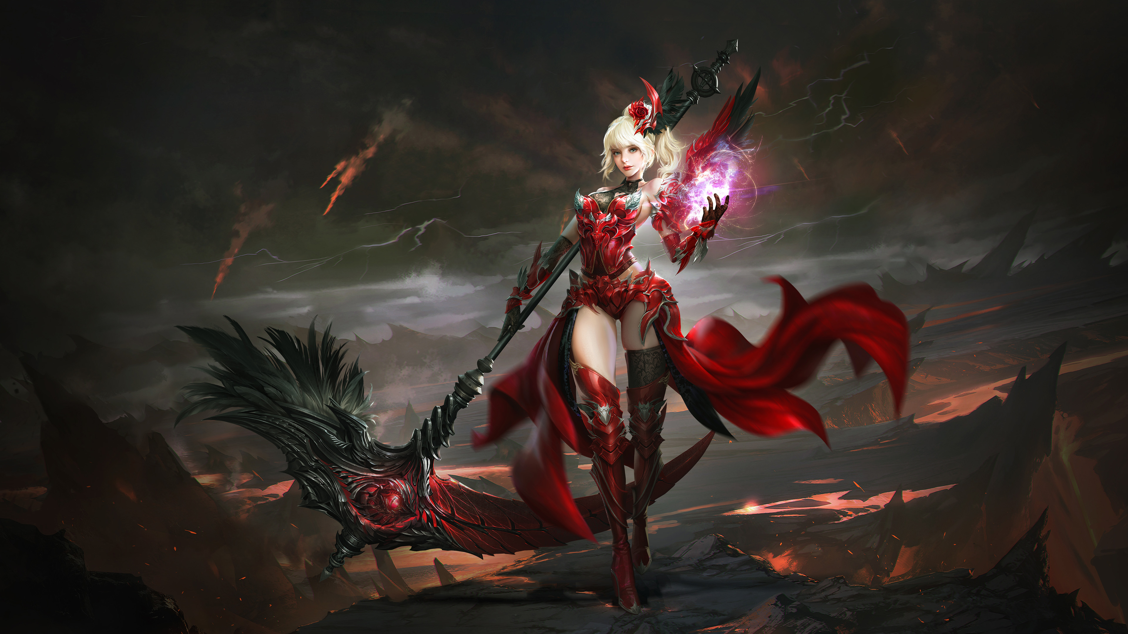 镰刀,魔法,红衣女,混沌世界