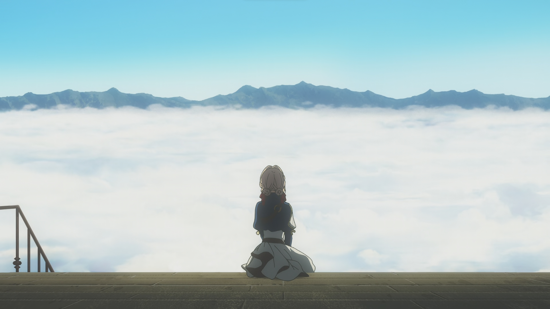 秘密紫罗兰花园,,薇尔莉特,云海,背影