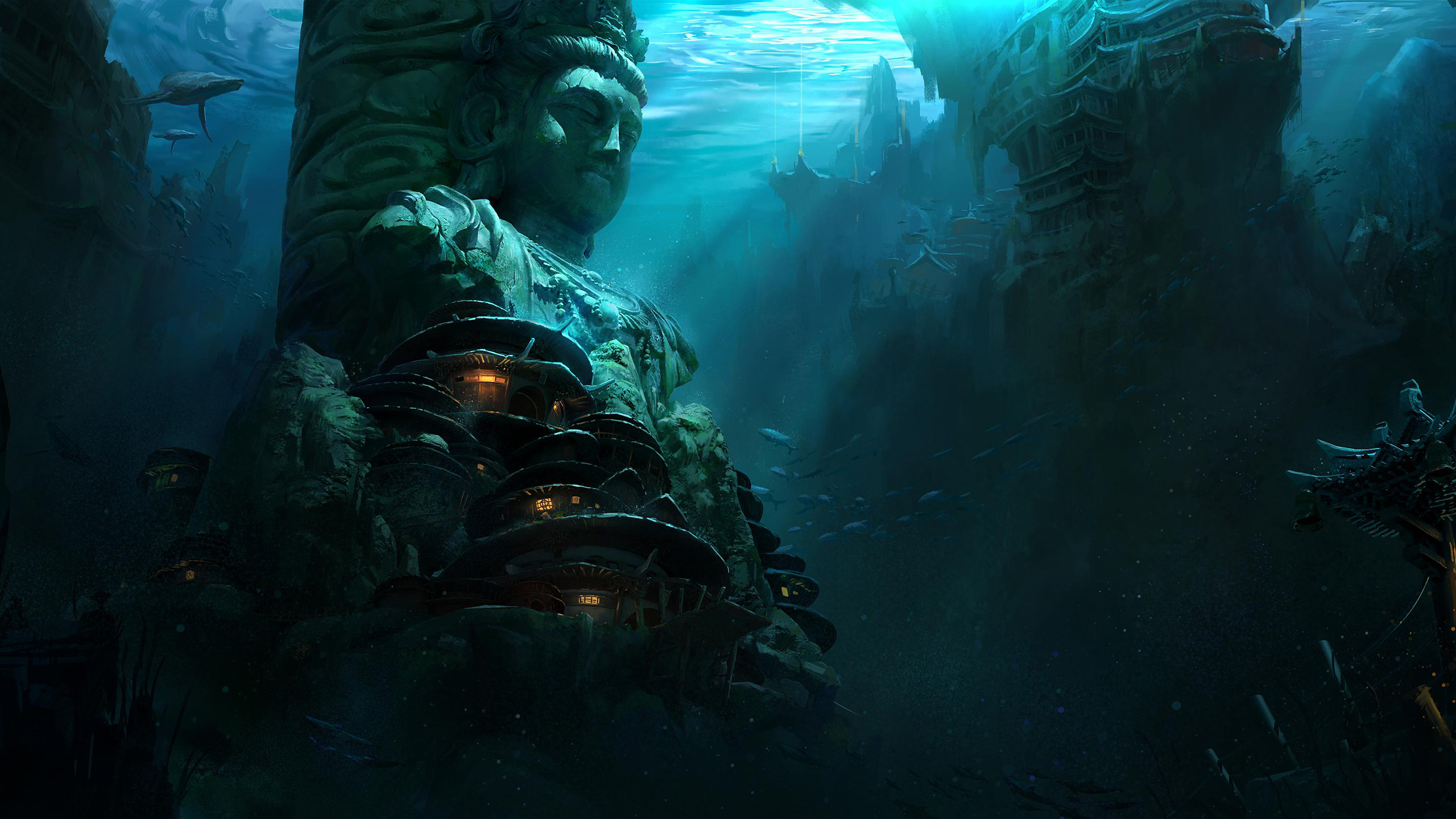 深海,阳光,定海神针,佛