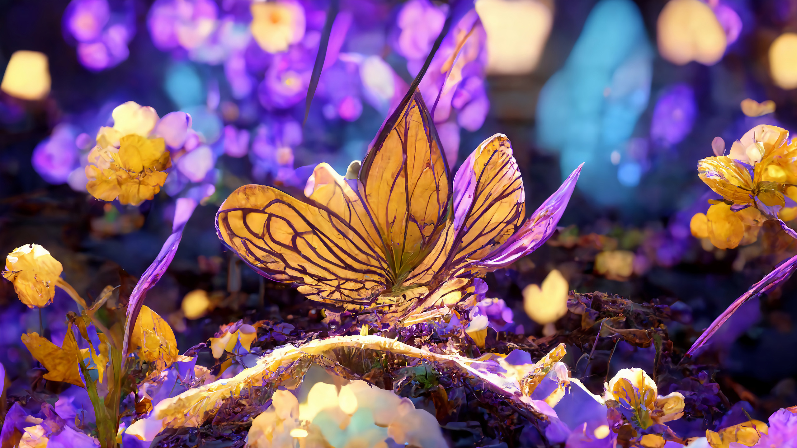 蝴蝶,森林,童话,五彩缤纷