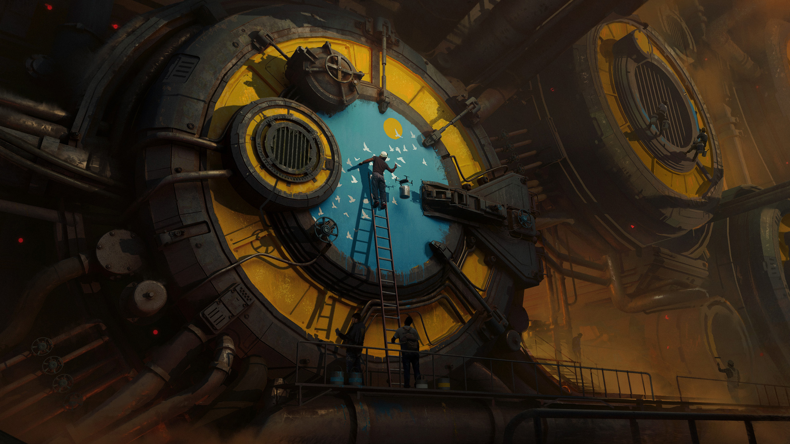 机械,涂鸦,图画,工厂