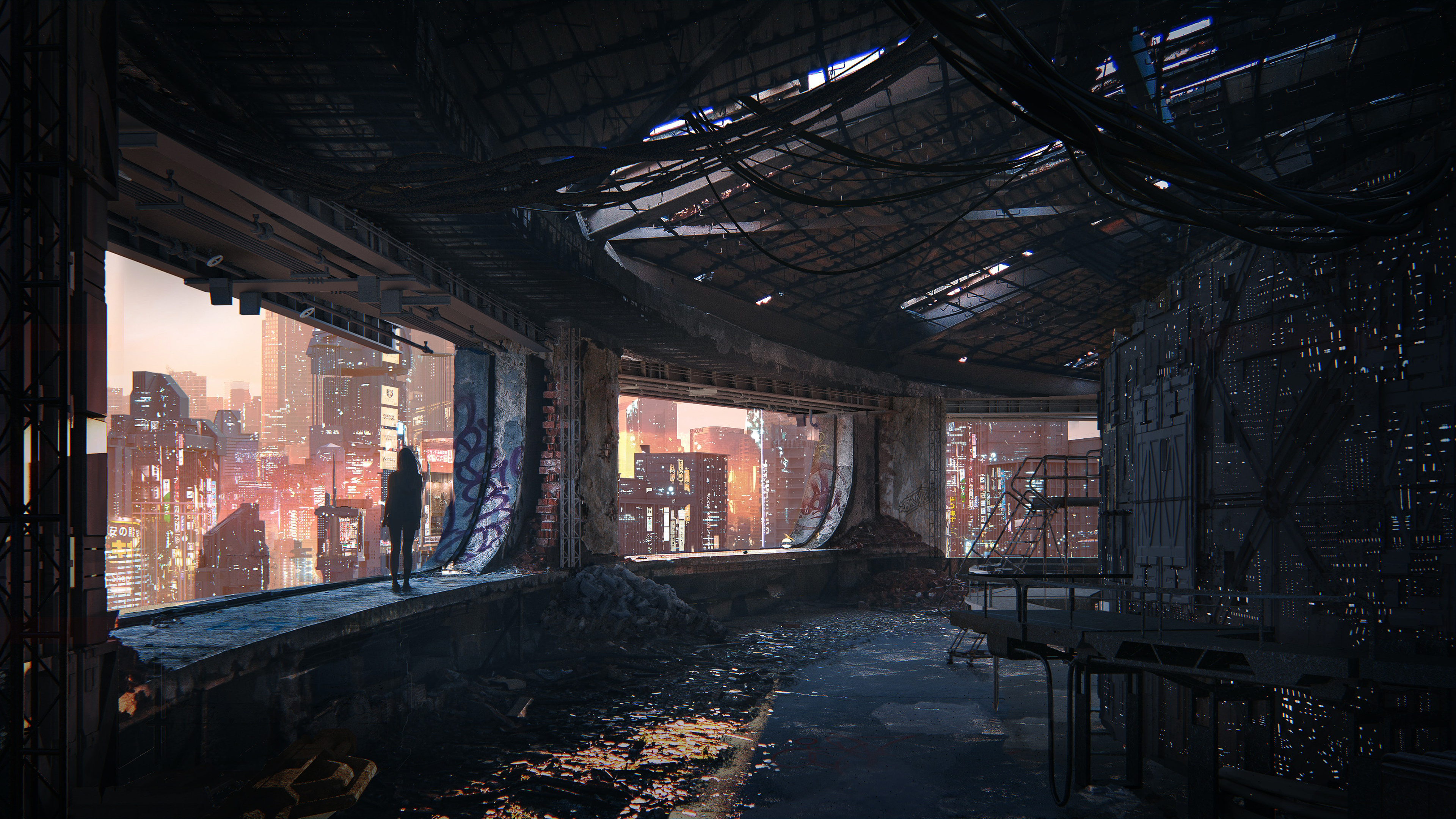 主机游戏,朋克,城市,科技废墟