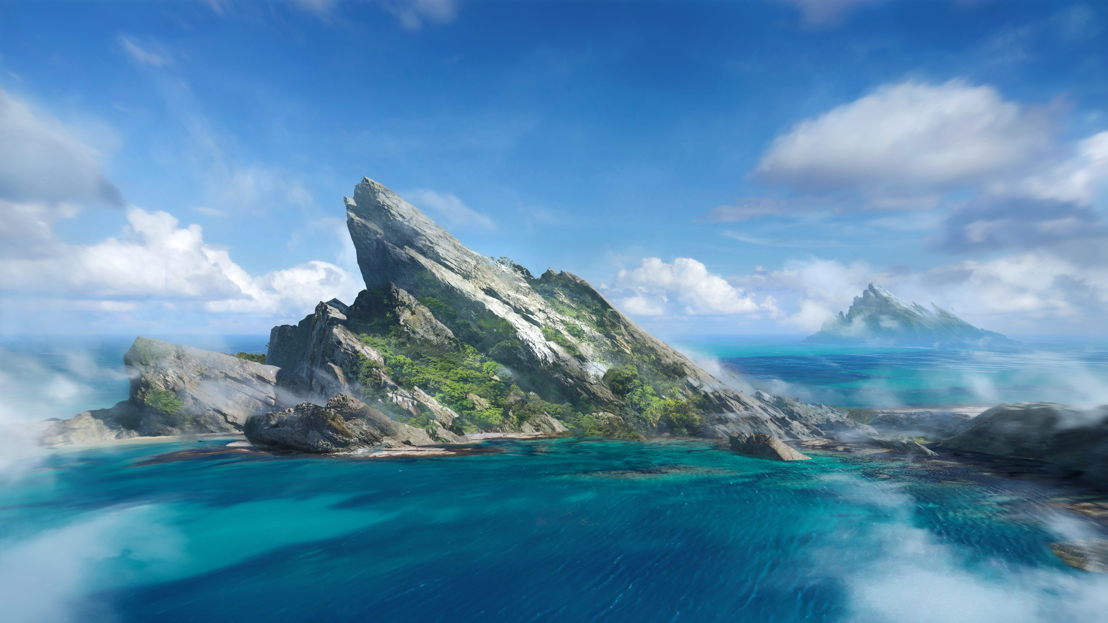 海洋天堂,海岛,云朵,蓝天