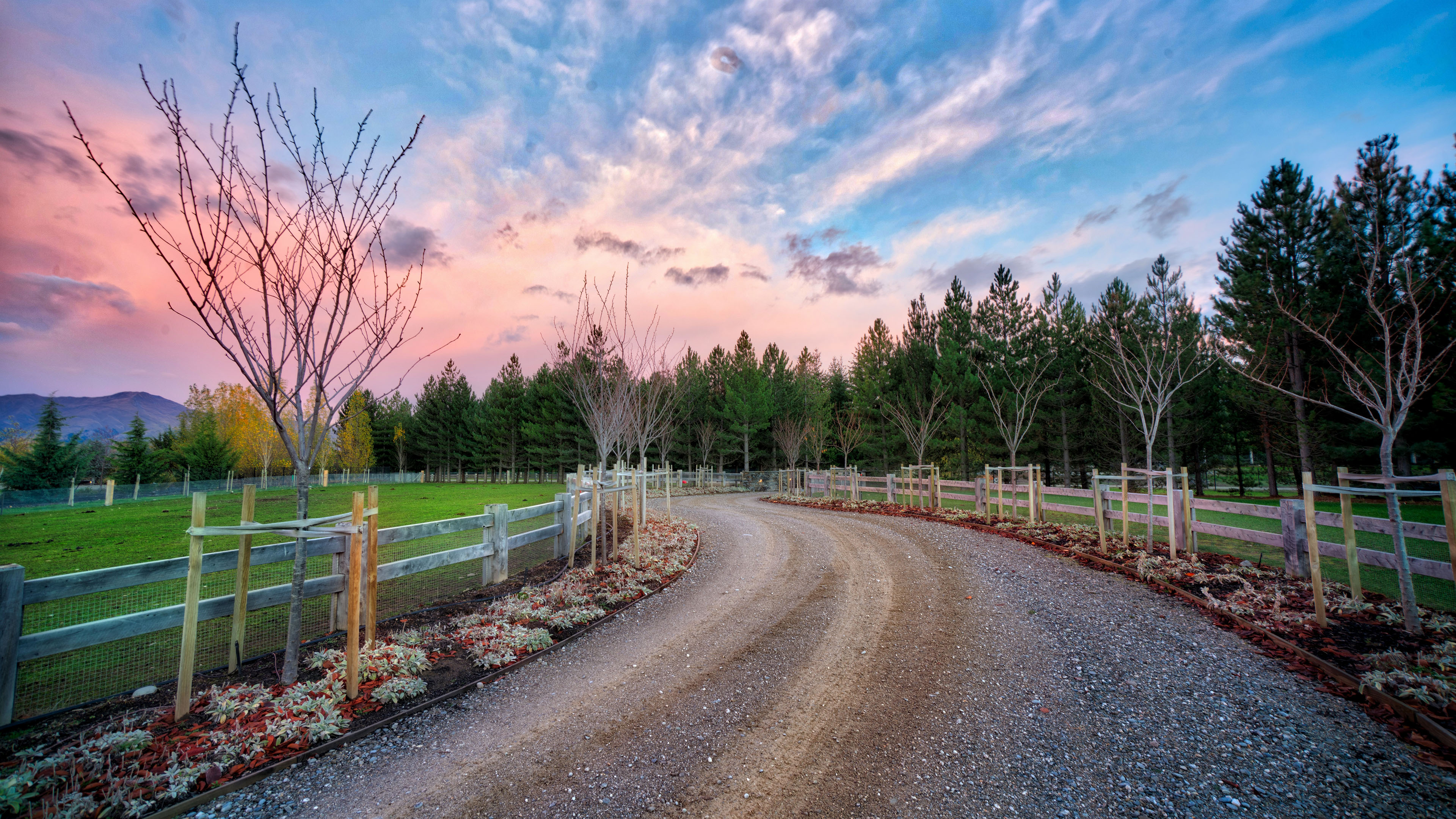 自然风光,乡村,晚霞,落日