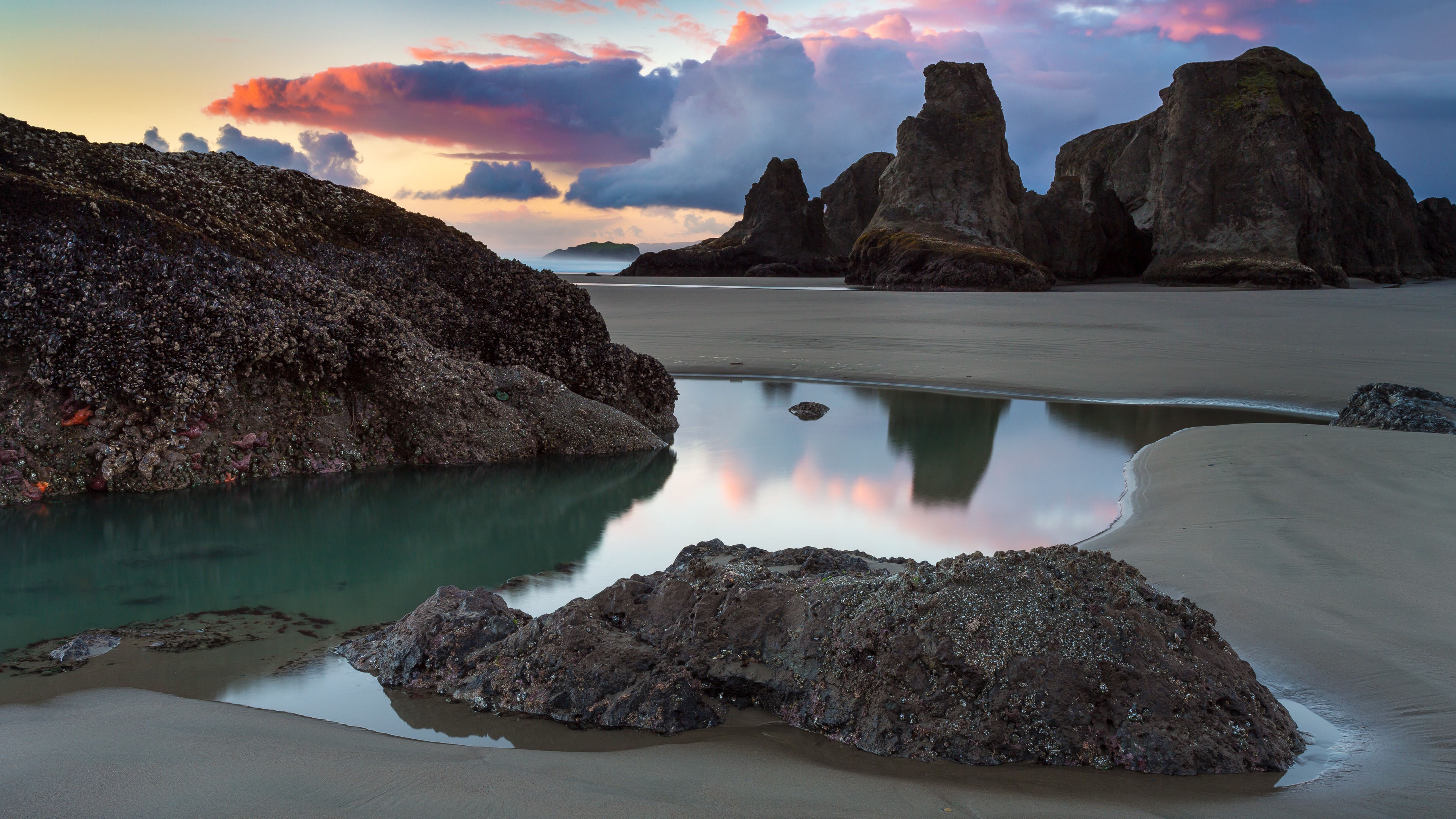 海洋天堂,礁石,沙滩,晚霞