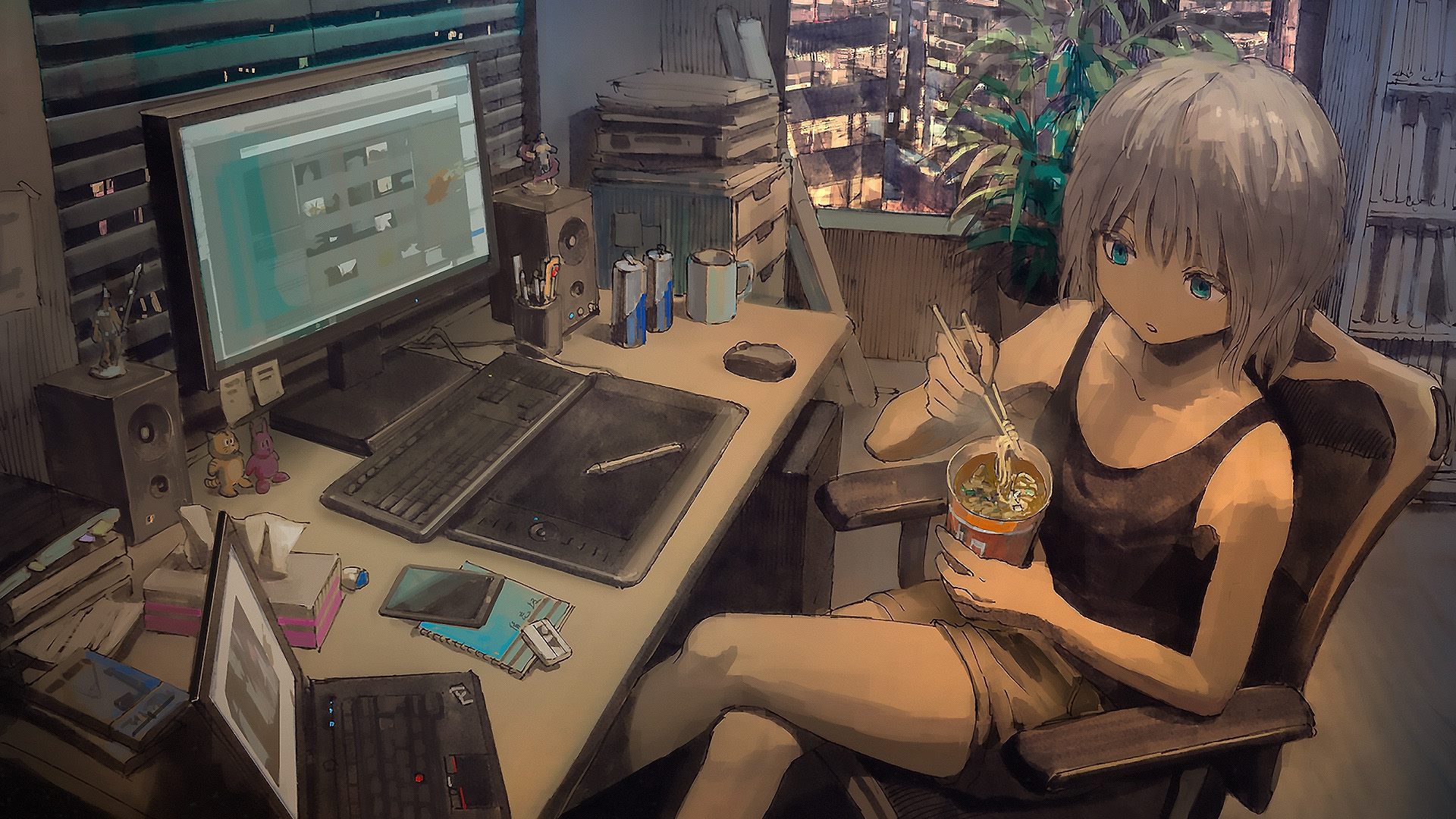 工作室,设计师,方便面,房间