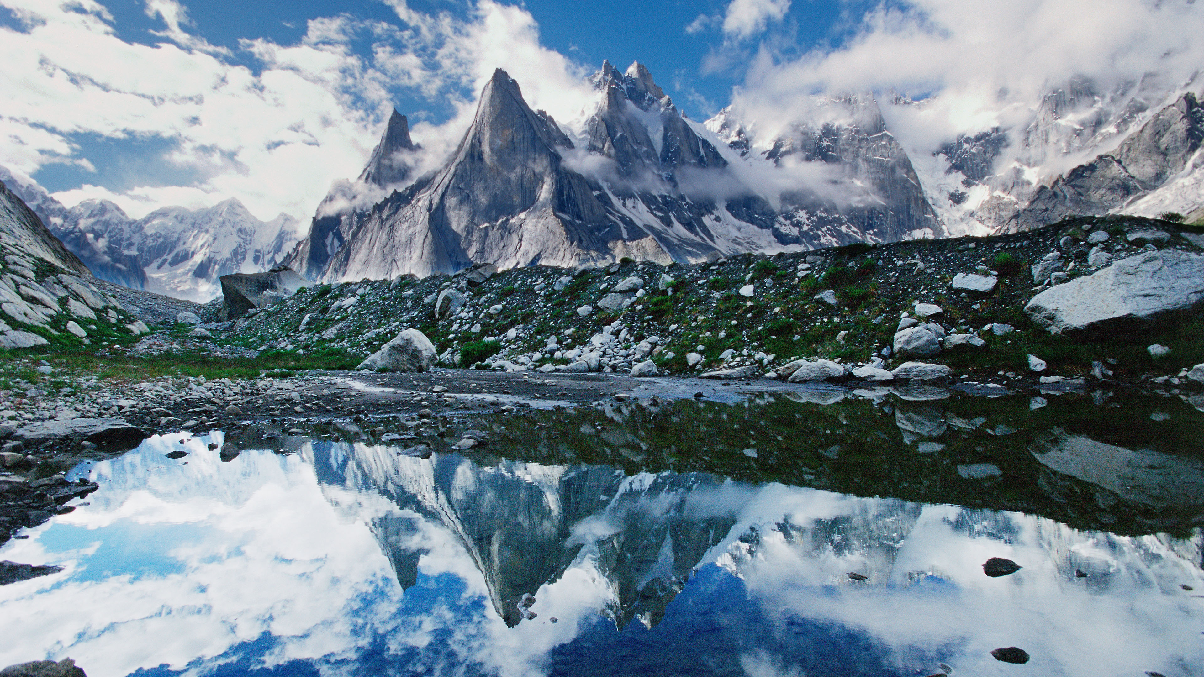 冰天雪地,湖,倒影,神秘